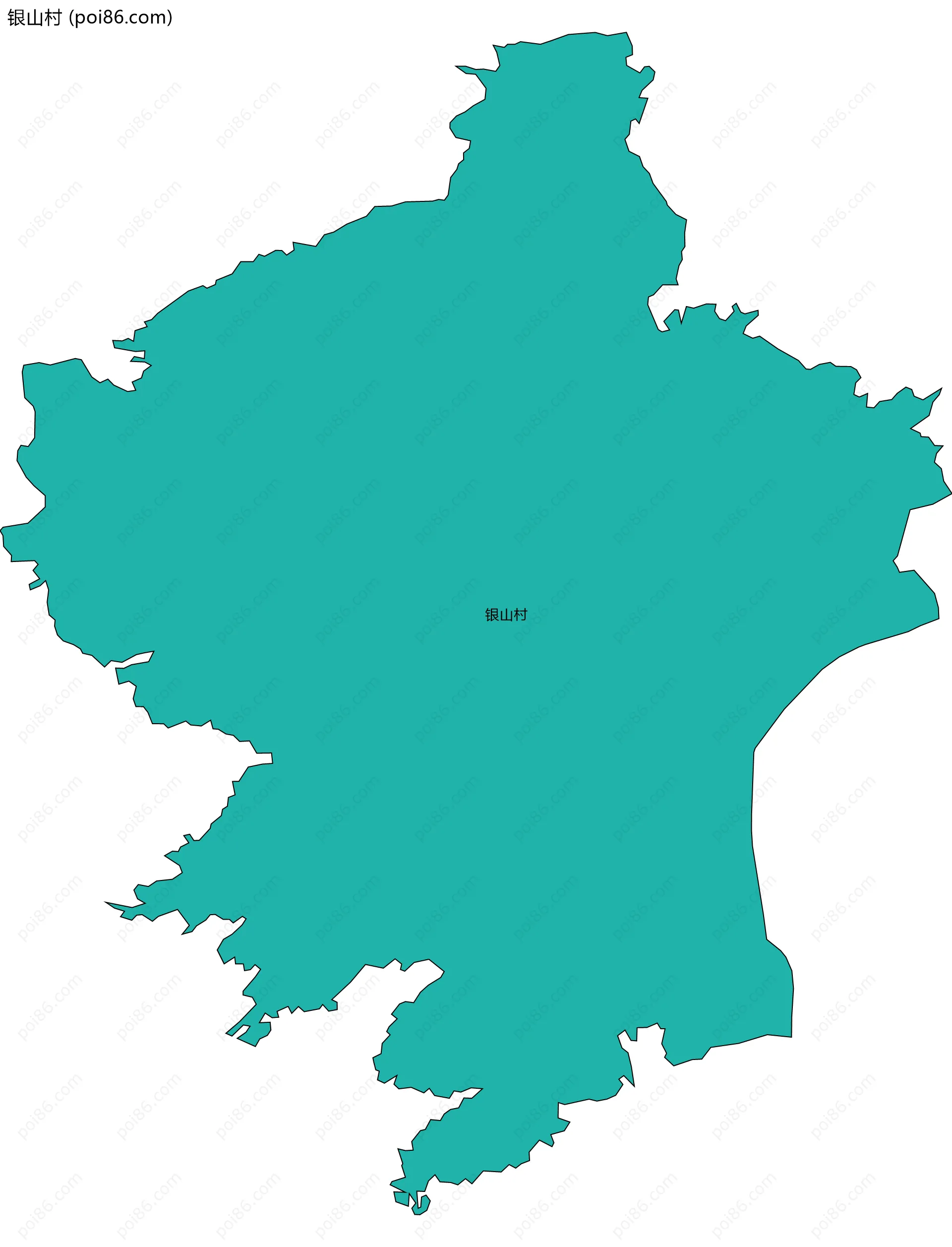 银山村边界地图