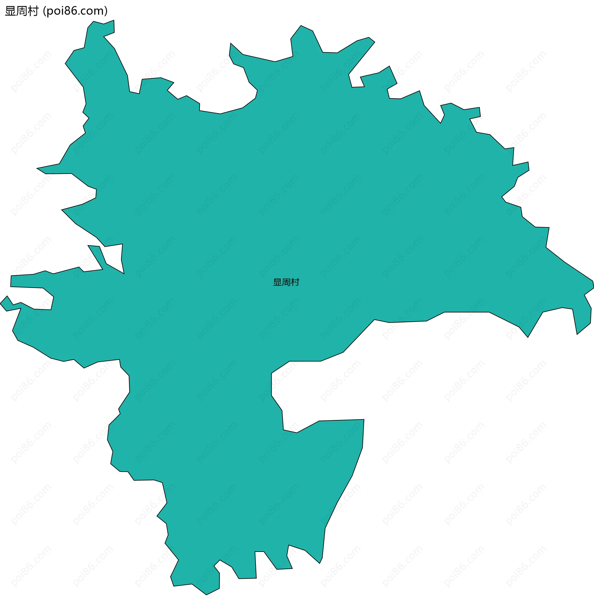 显周村边界地图