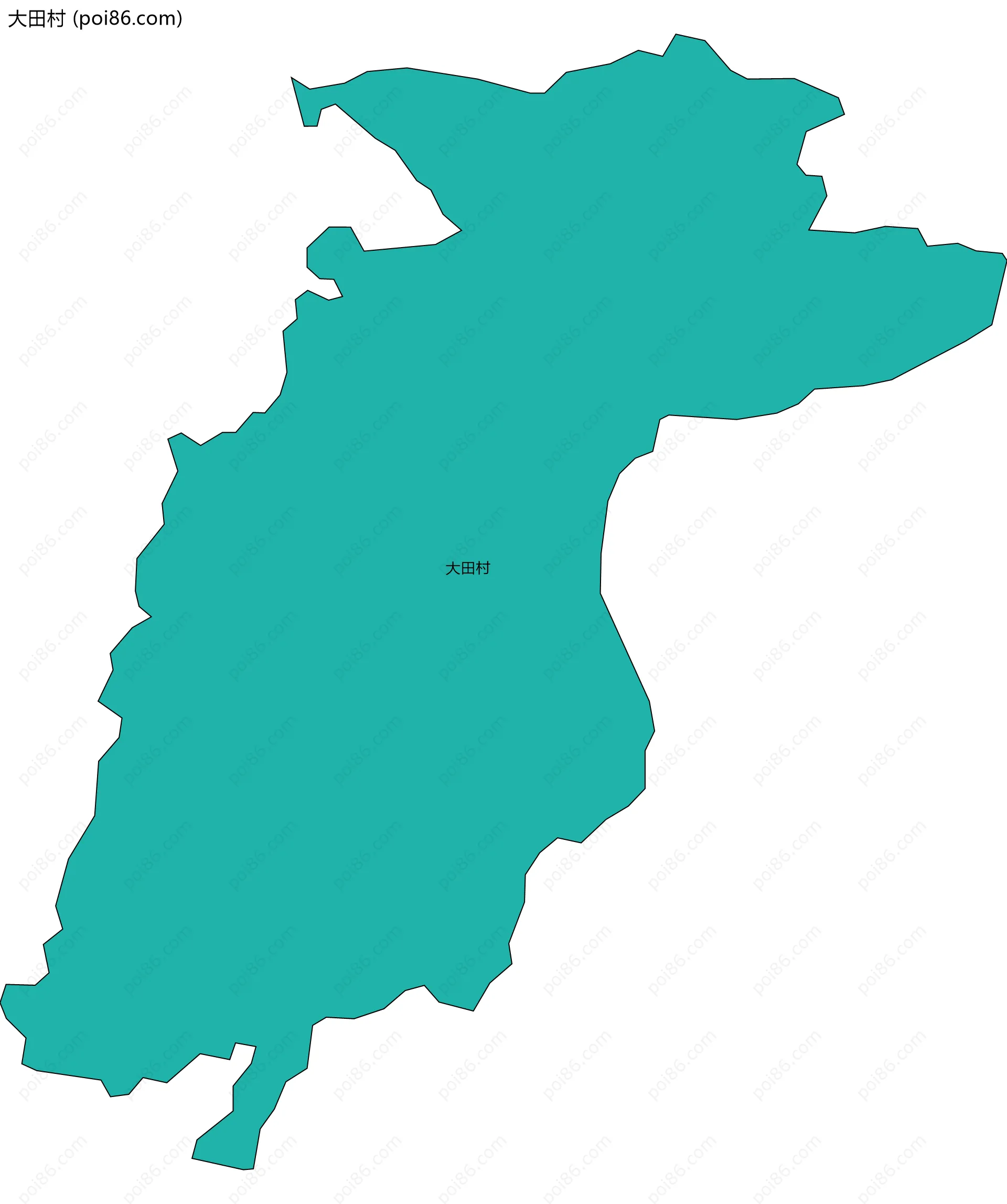 大田村边界地图