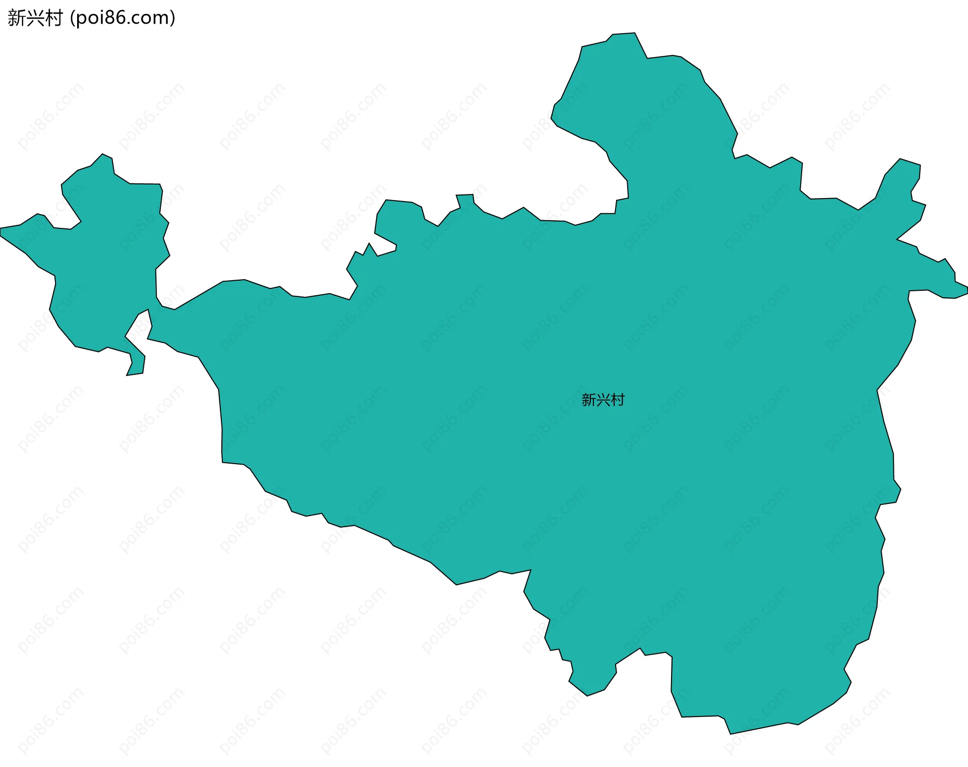 新兴村边界地图