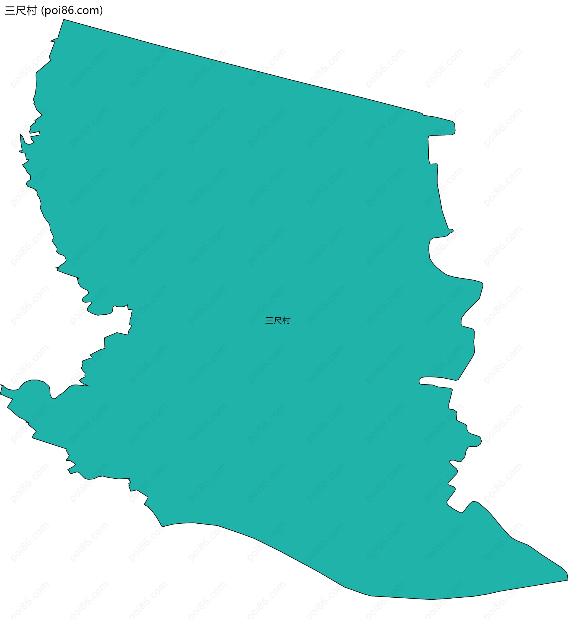 三尺村边界地图