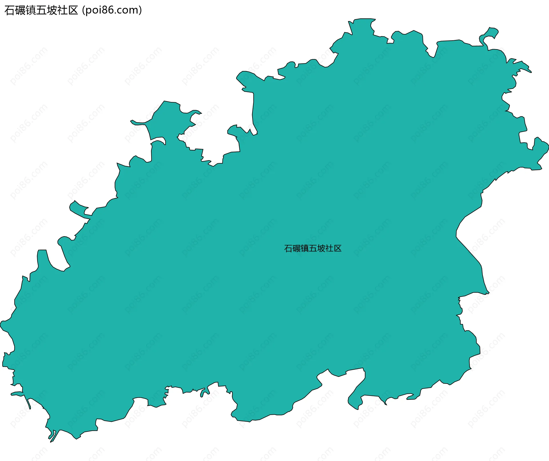 石碾镇五坡社区边界地图