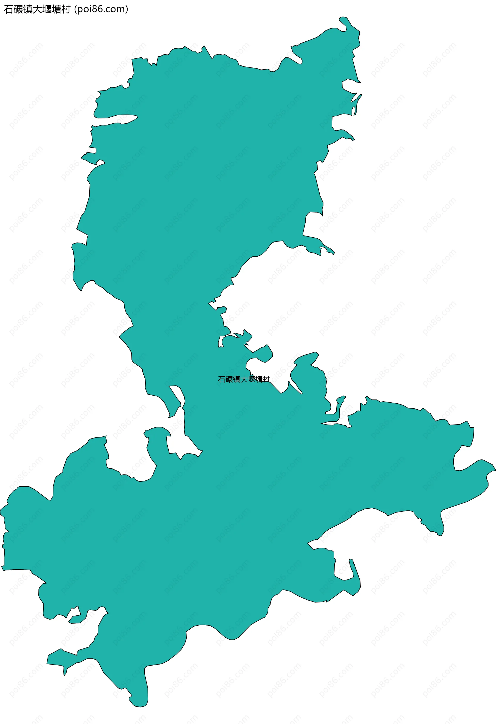 石碾镇大堰塘村边界地图