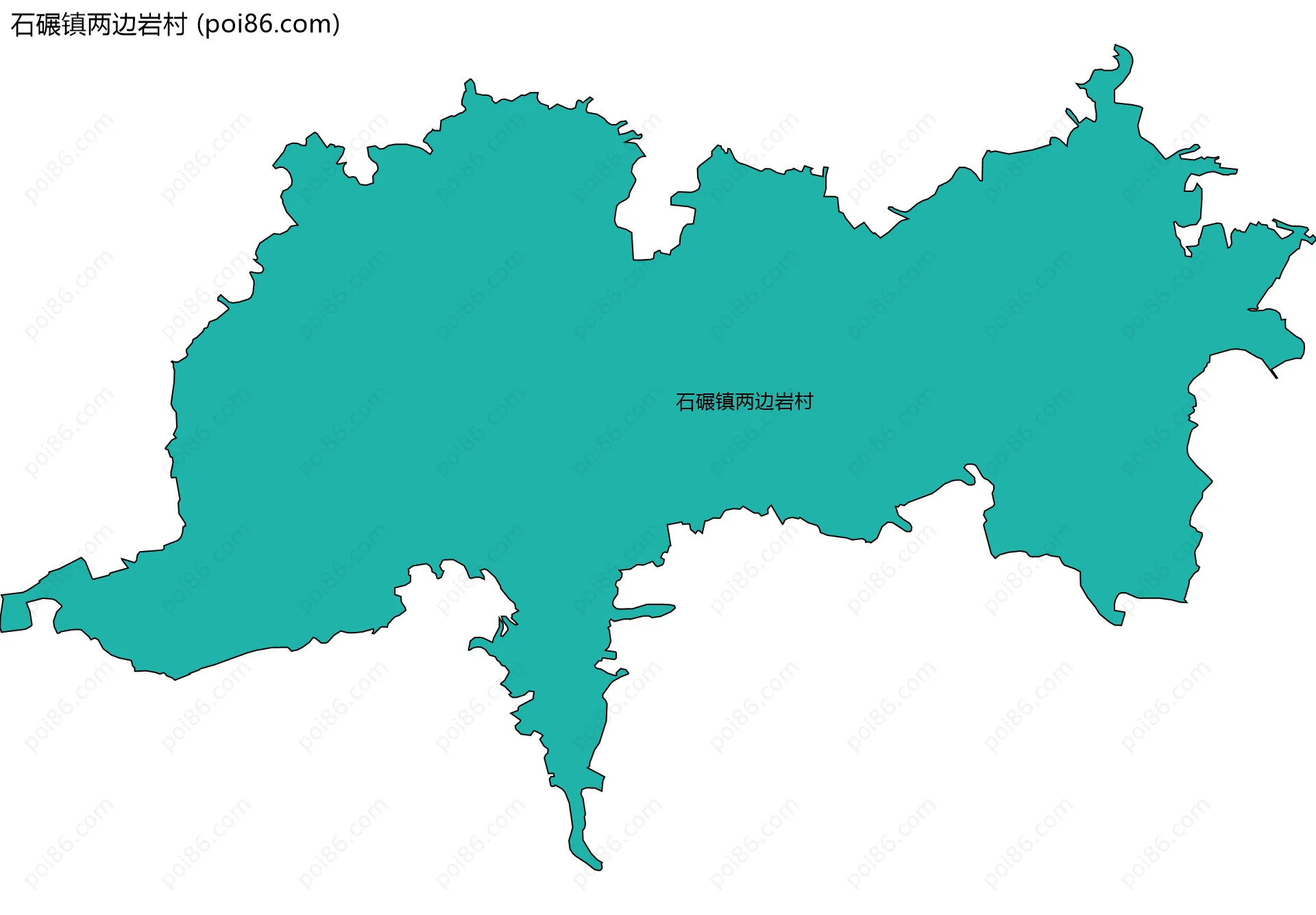 石碾镇两边岩村边界地图
