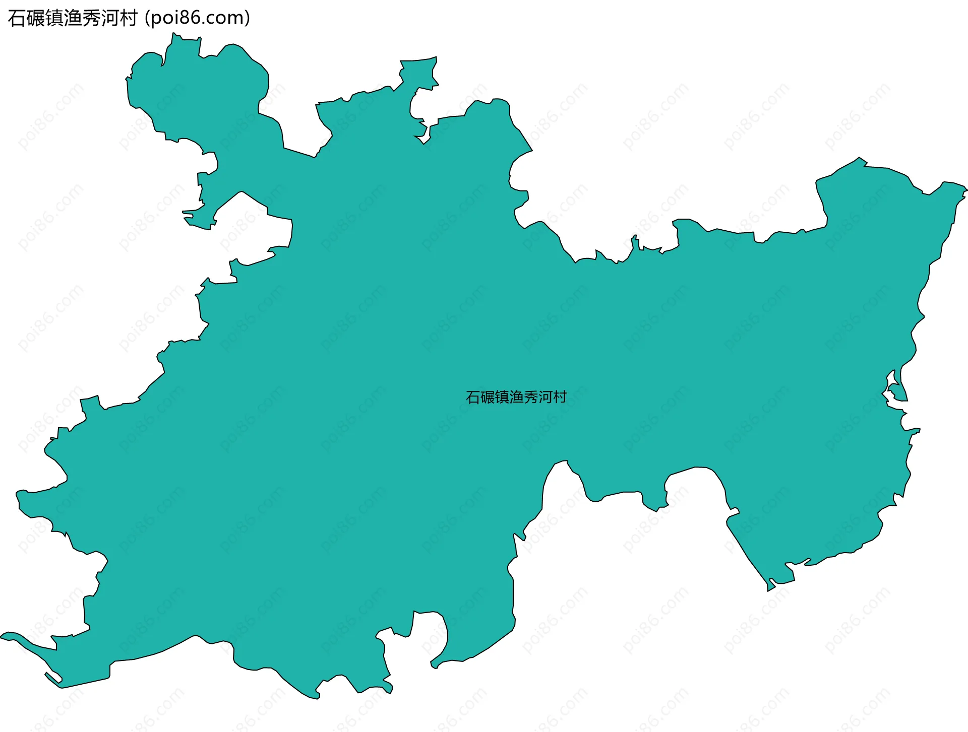 石碾镇渔秀河村边界地图