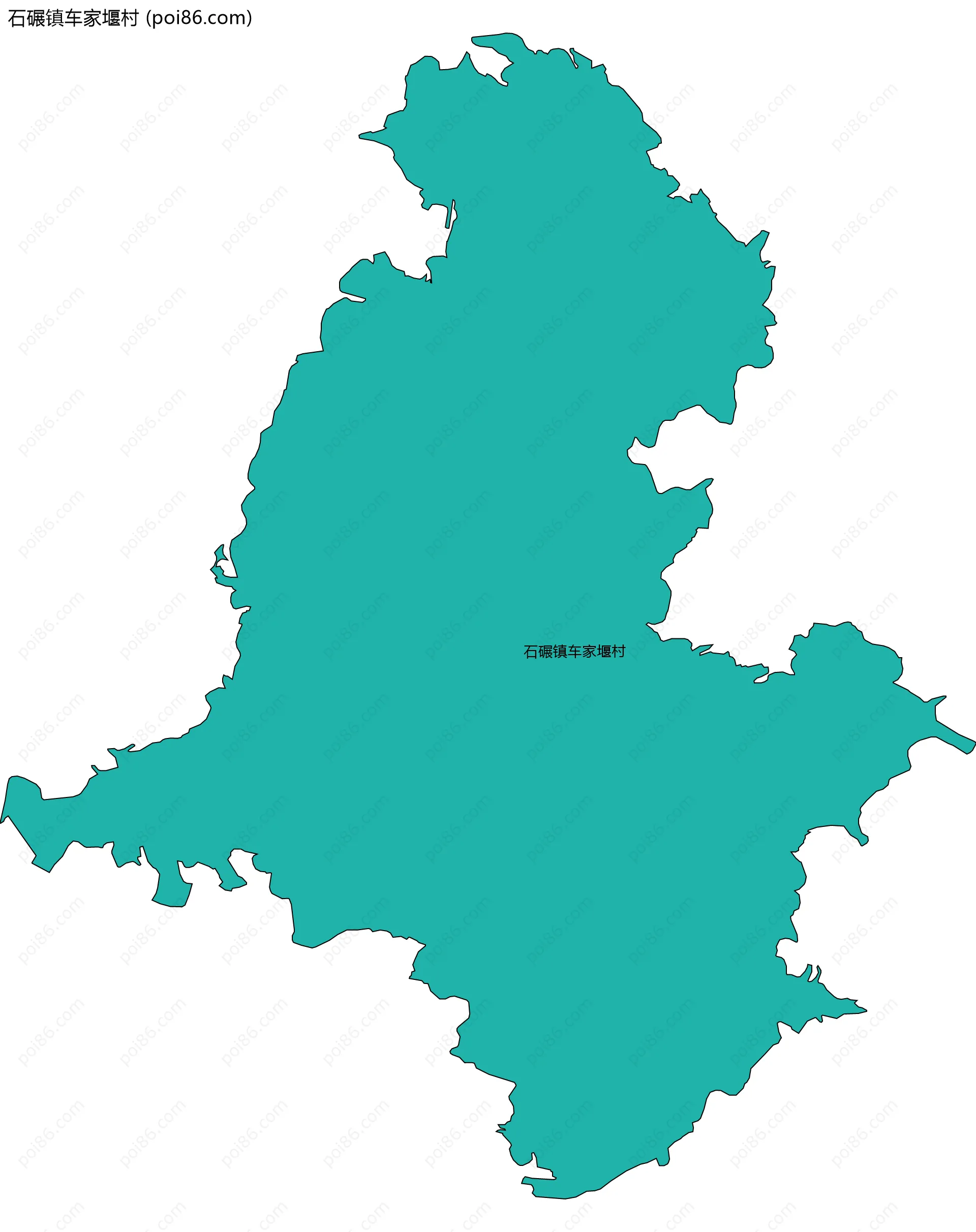 石碾镇车家堰村边界地图