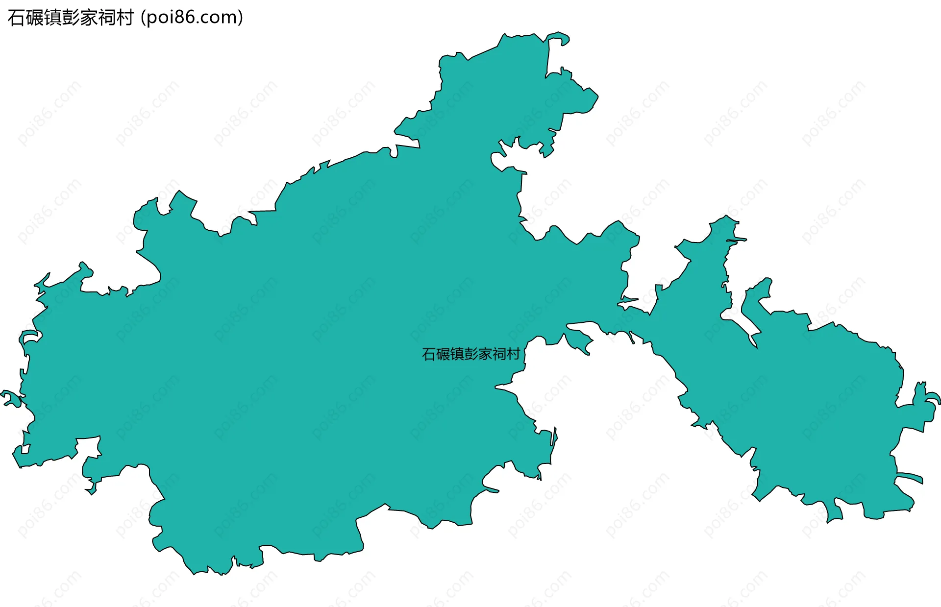 石碾镇彭家祠村边界地图