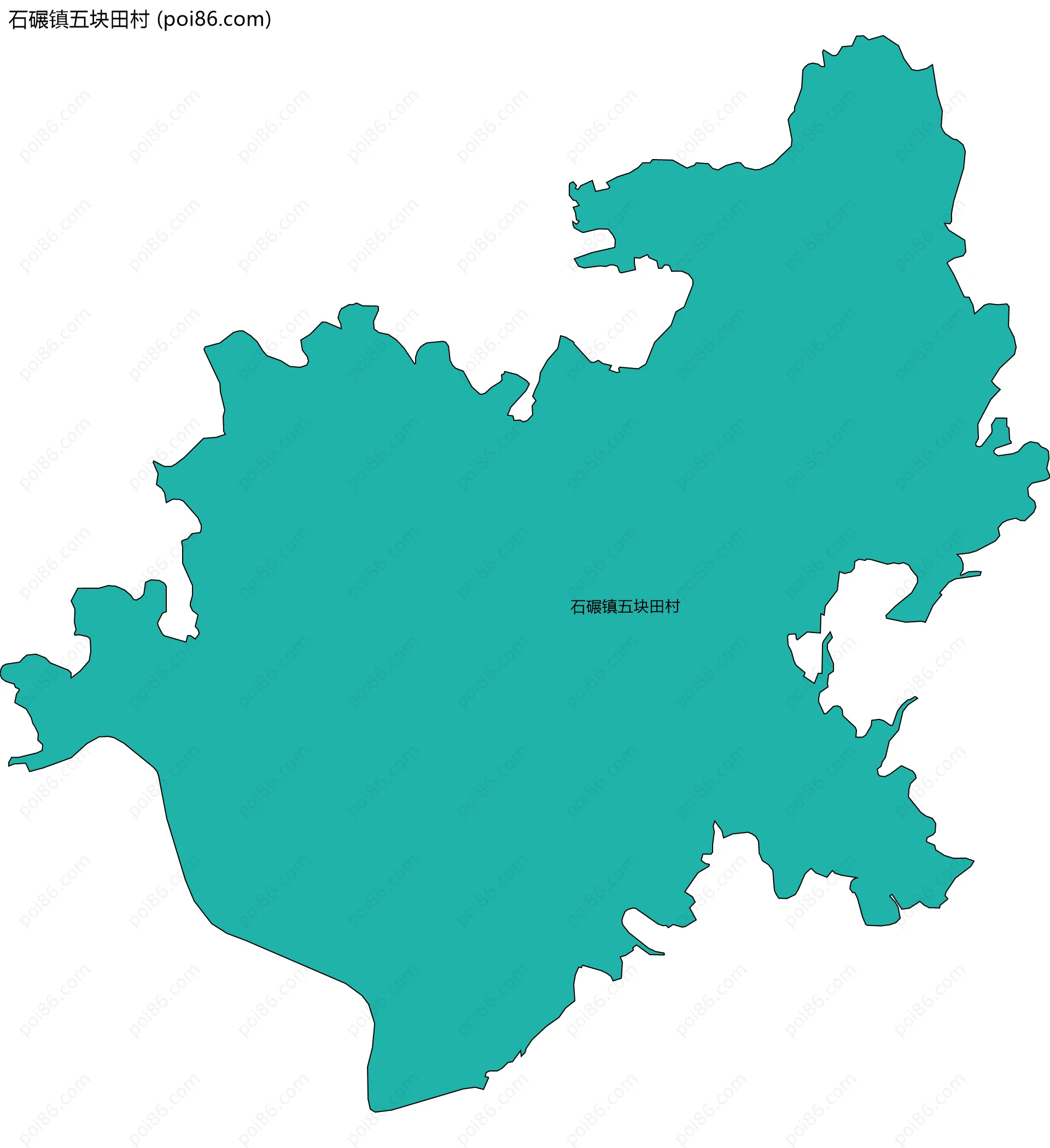 石碾镇五块田村边界地图