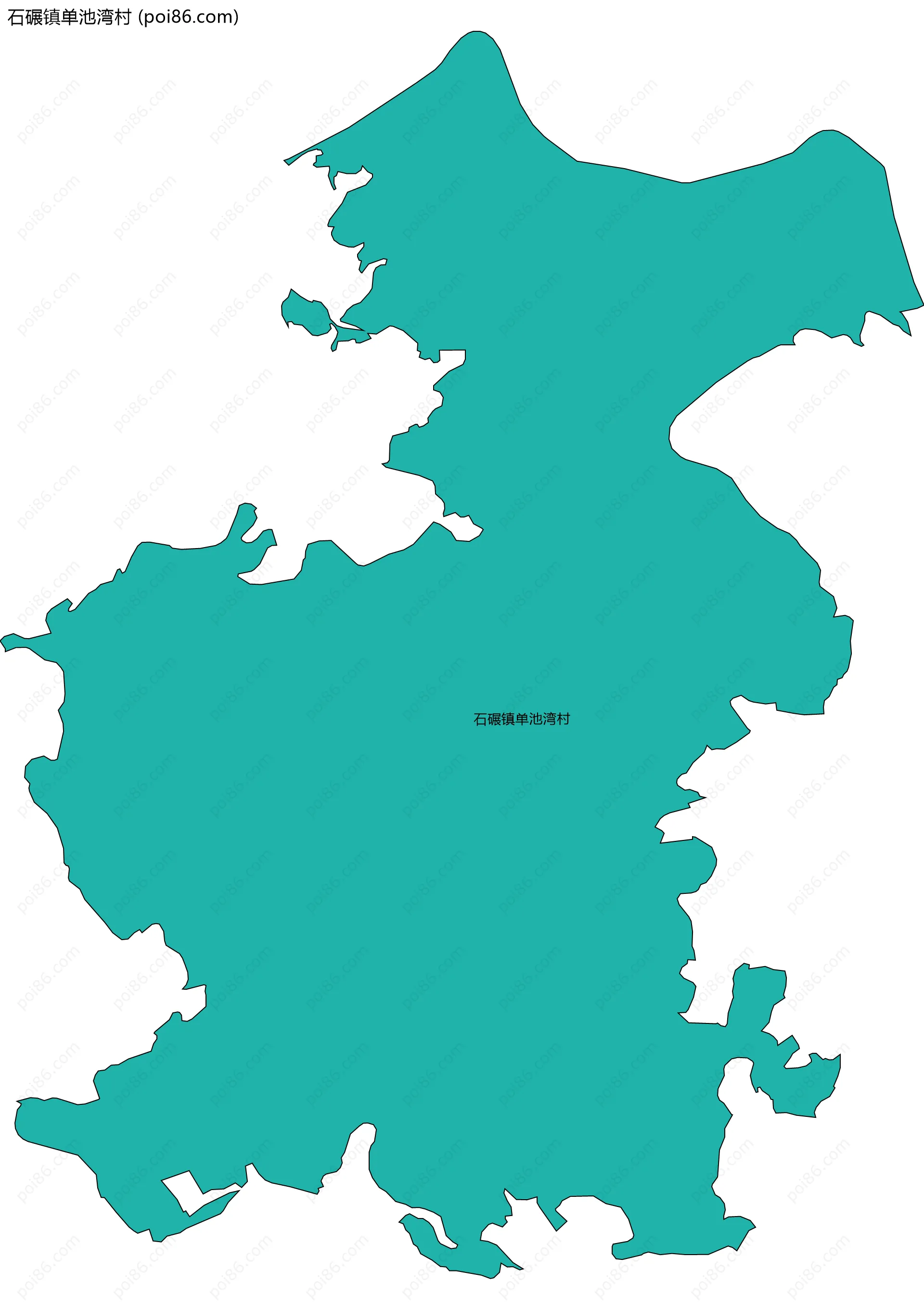 石碾镇单池湾村边界地图