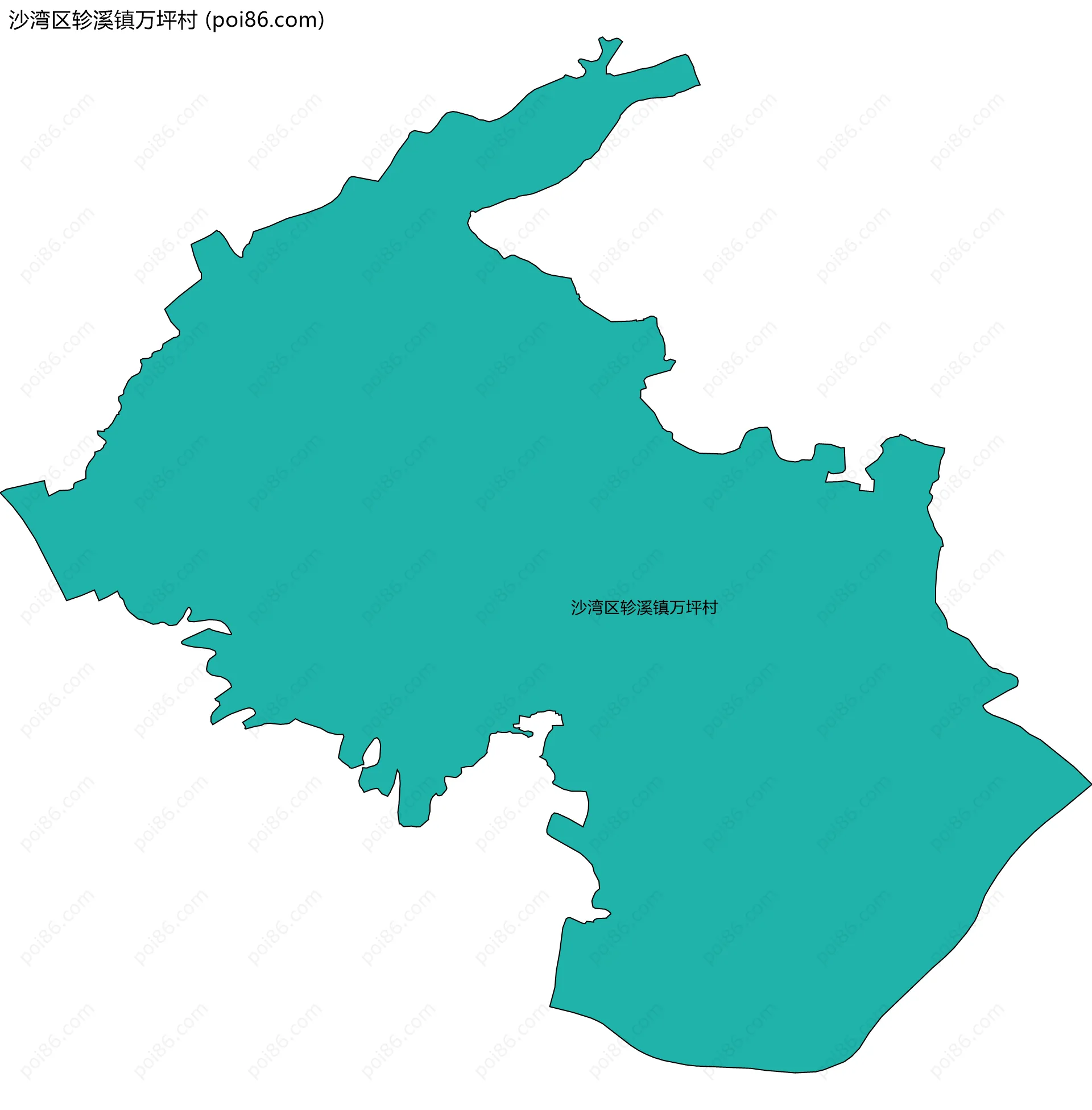 沙湾区轸溪镇万坪村边界地图