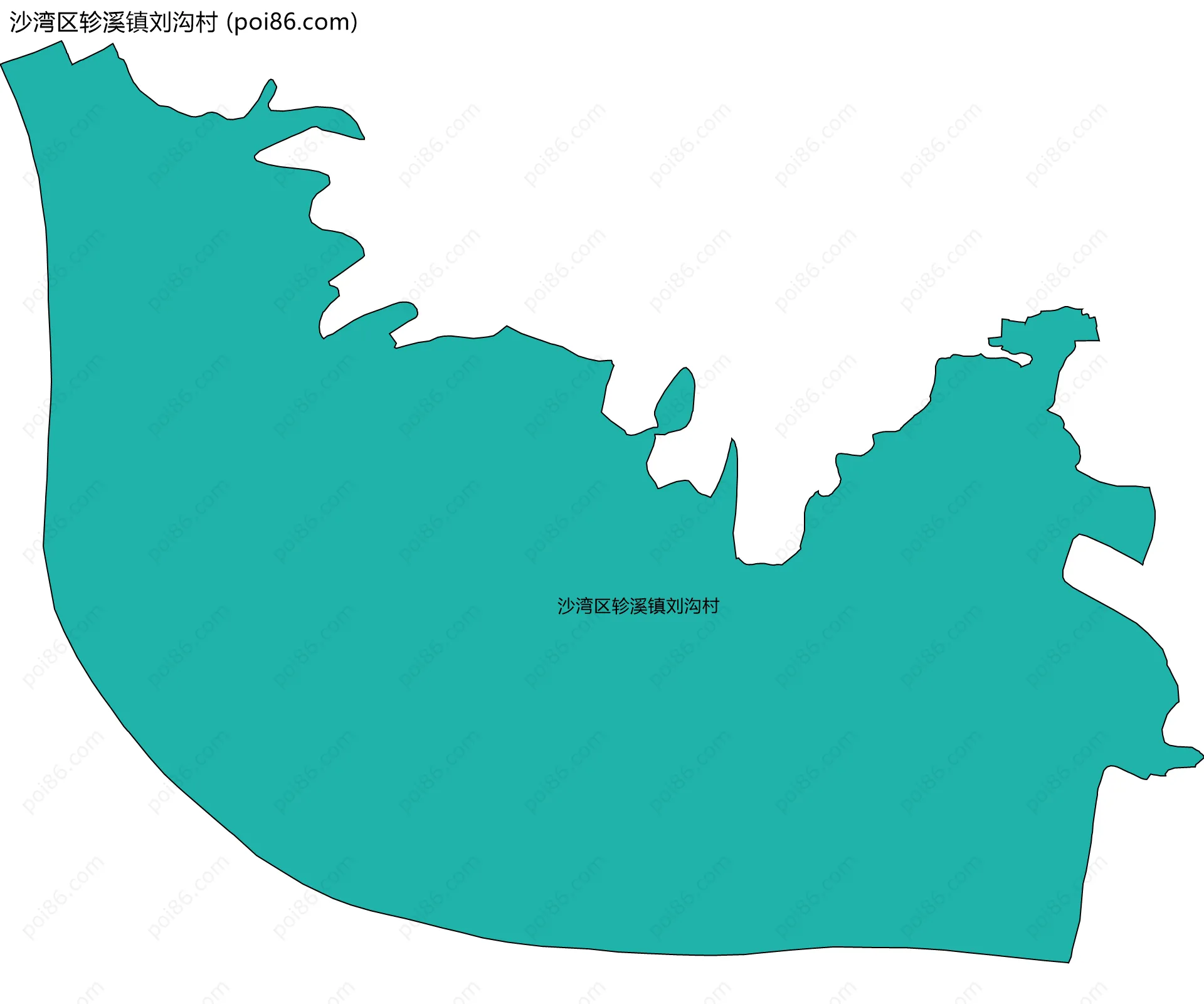 沙湾区轸溪镇刘沟村边界地图