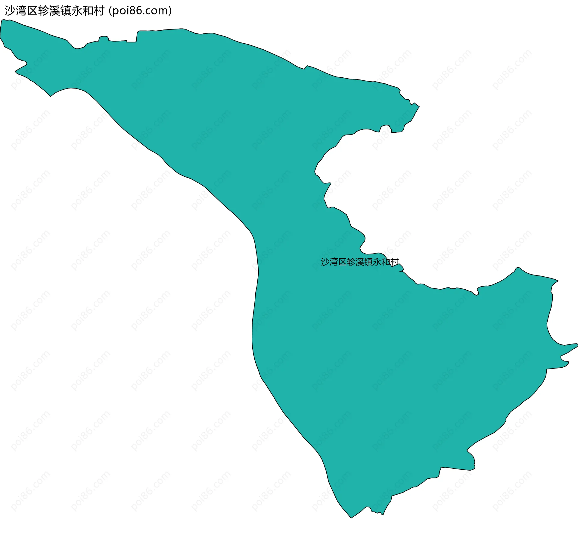 沙湾区轸溪镇永和村边界地图