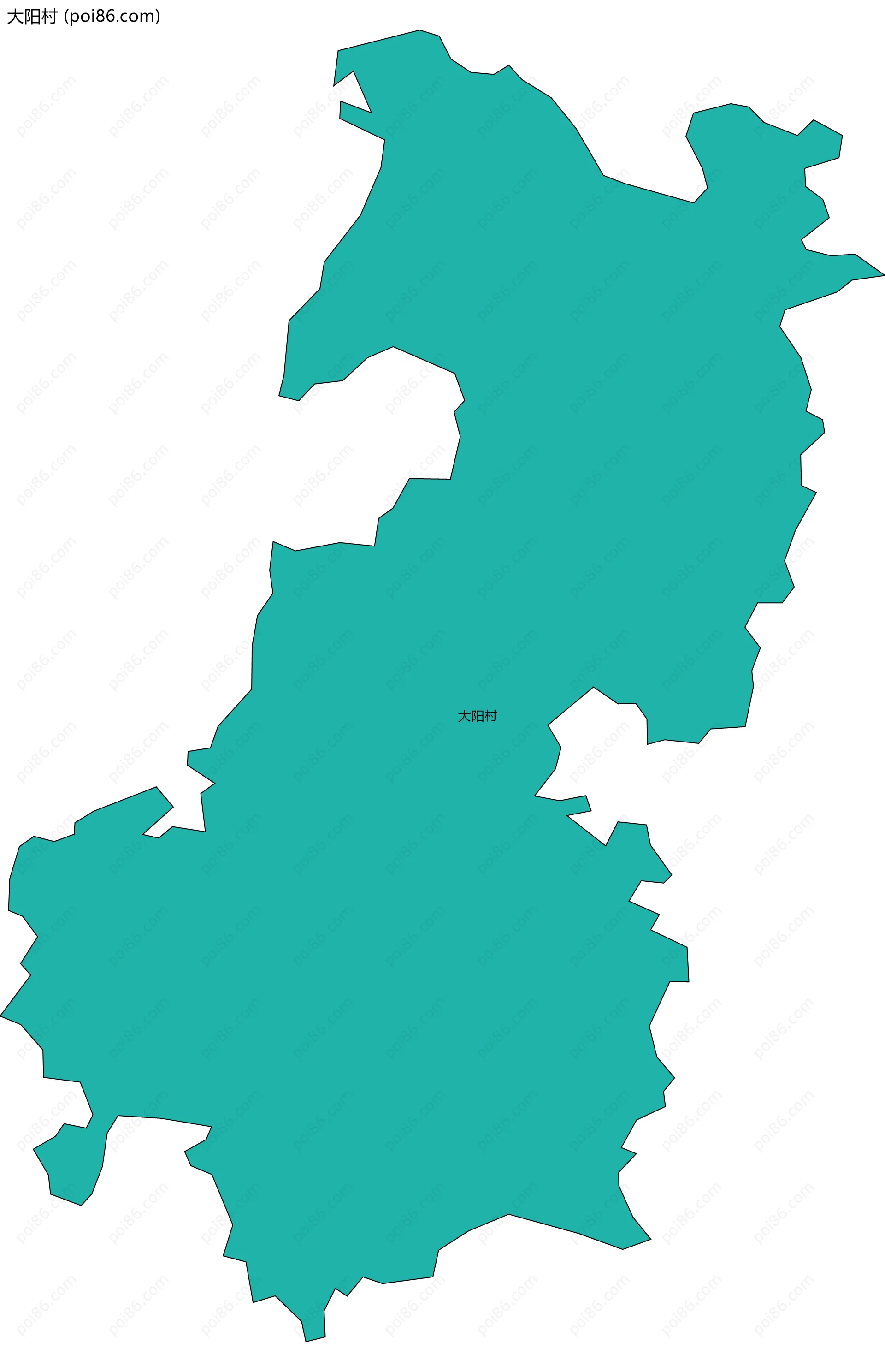 大阳村边界地图