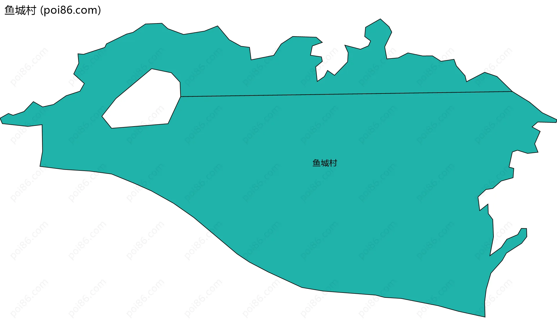鱼城村边界地图