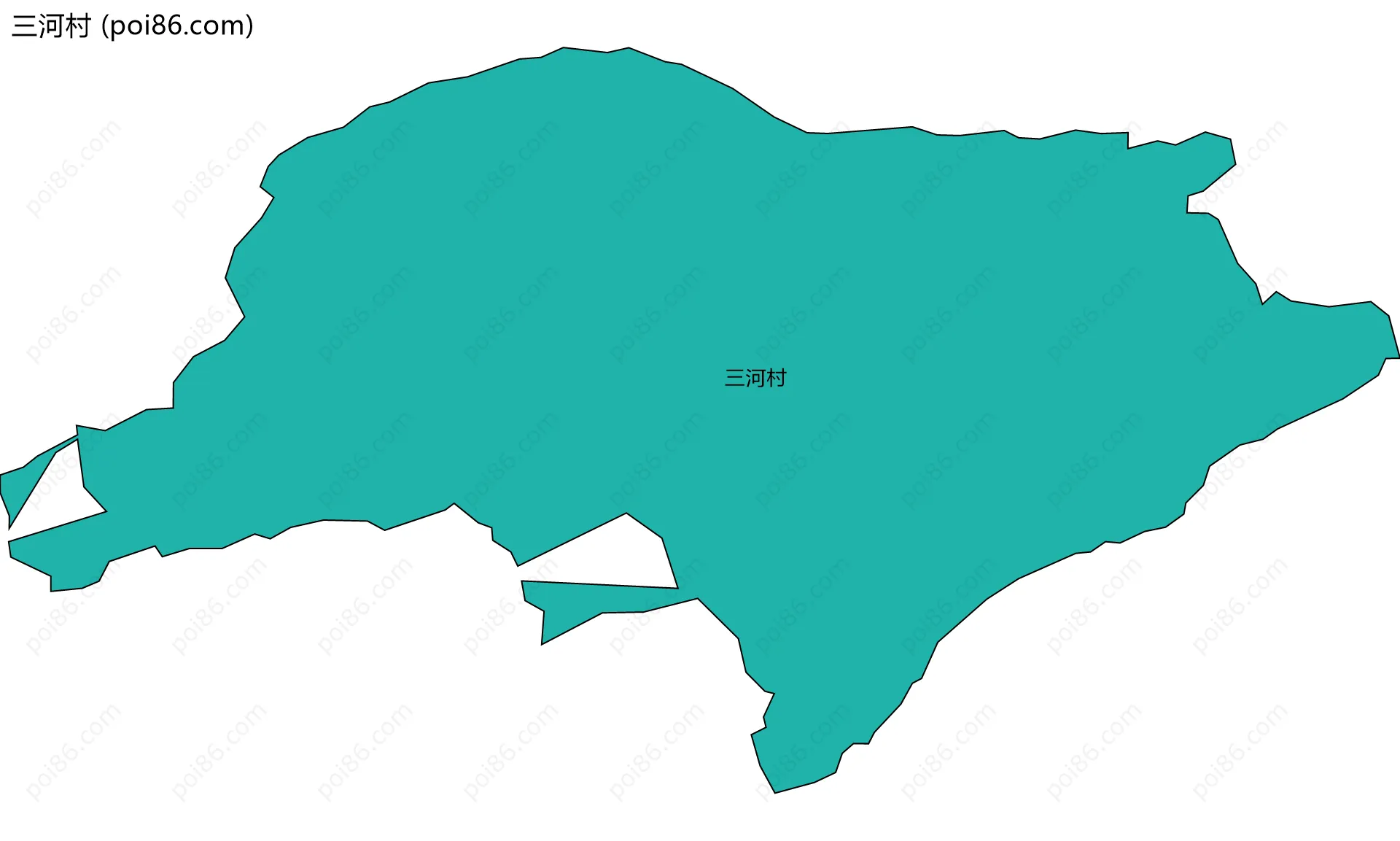 三河村边界地图