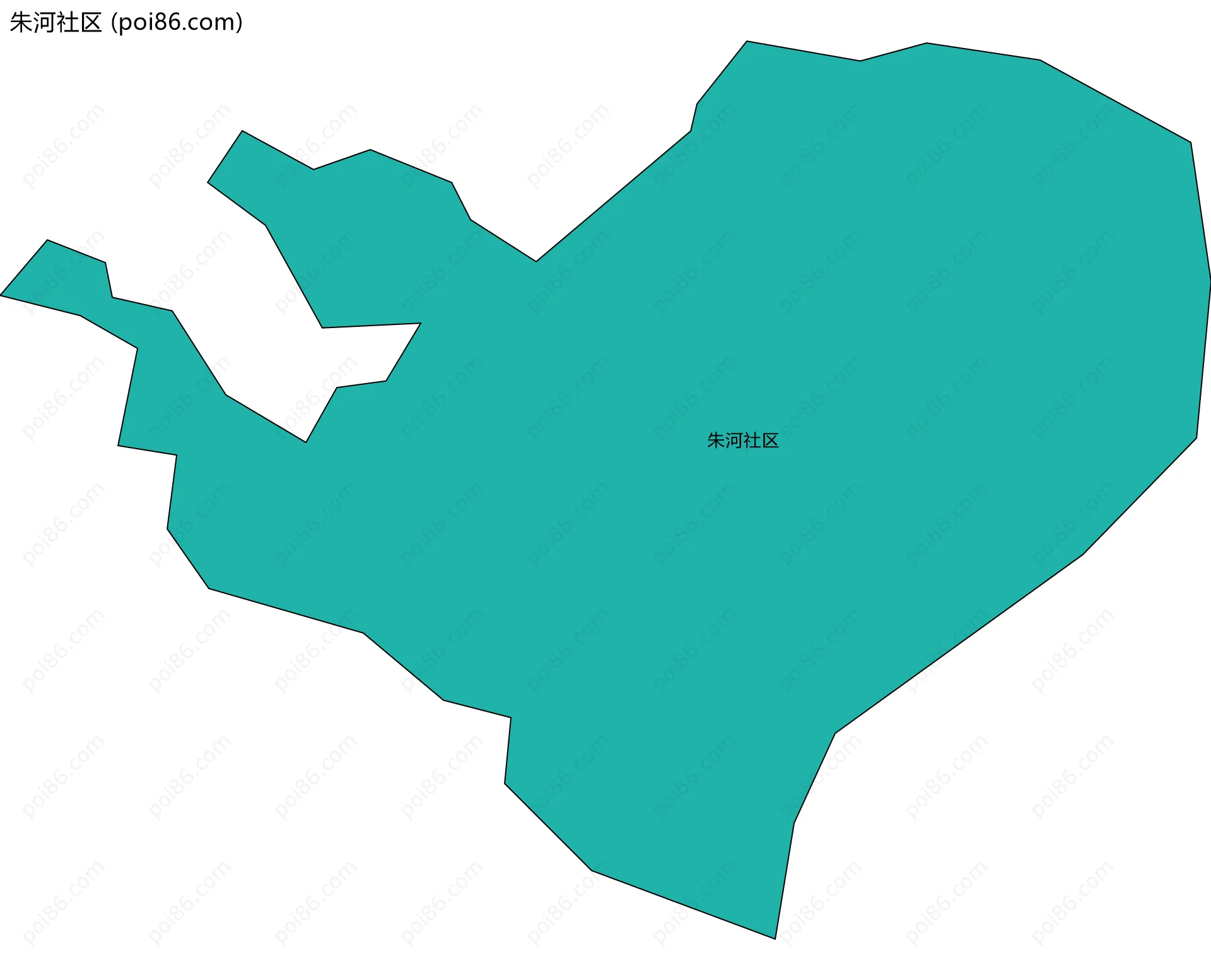 朱河社区边界地图