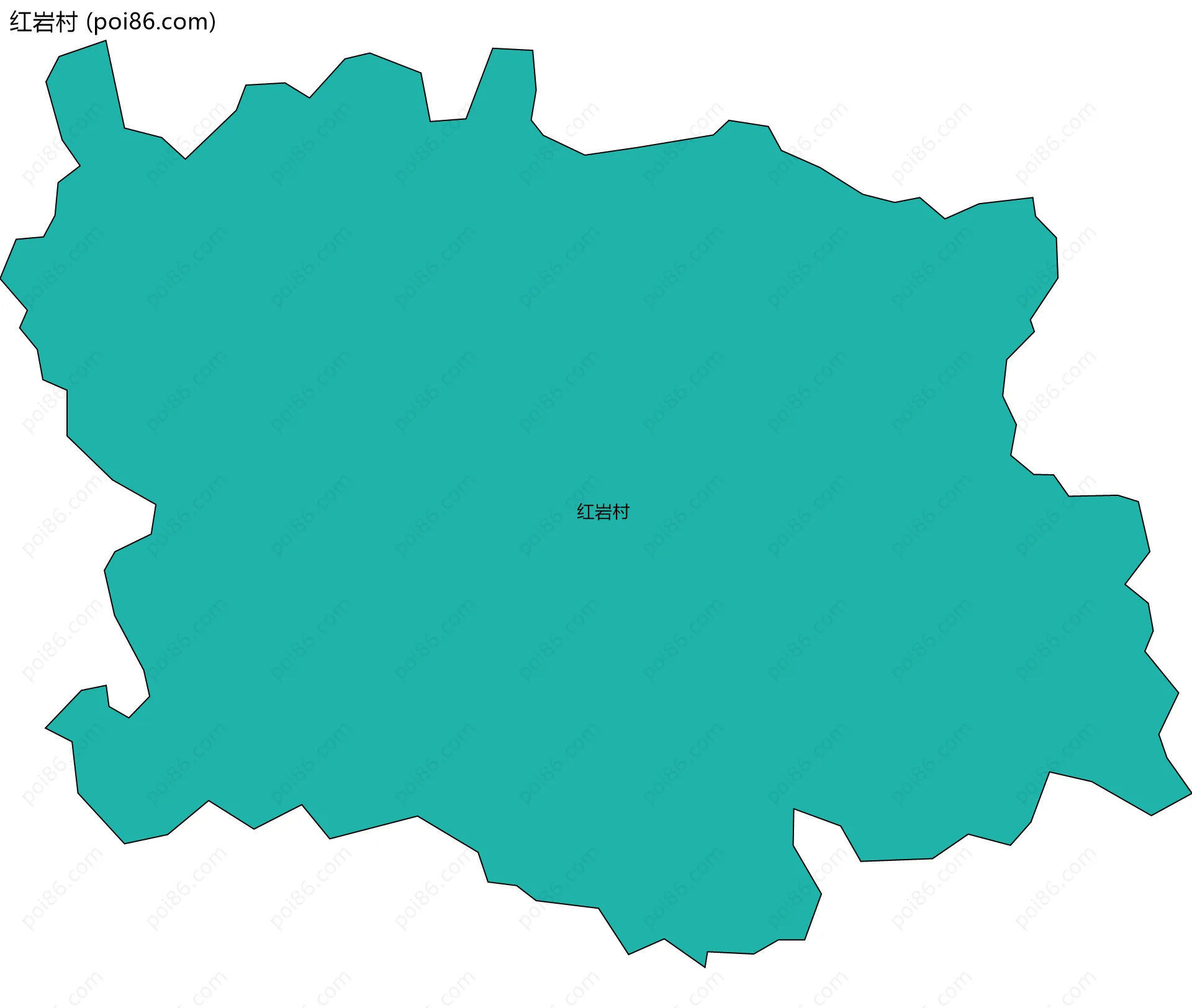 红岩村边界地图
