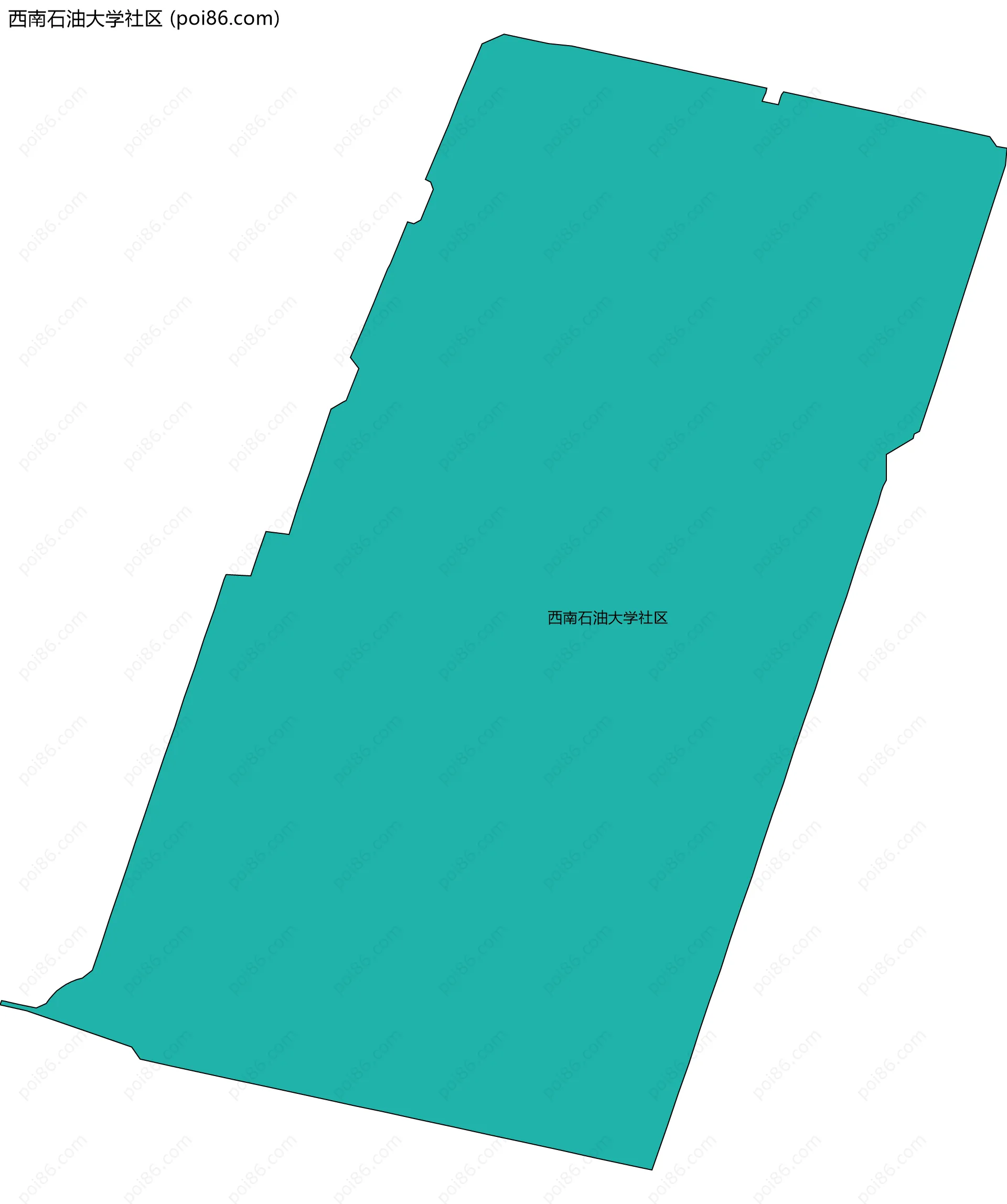 西南石油大学社区边界地图