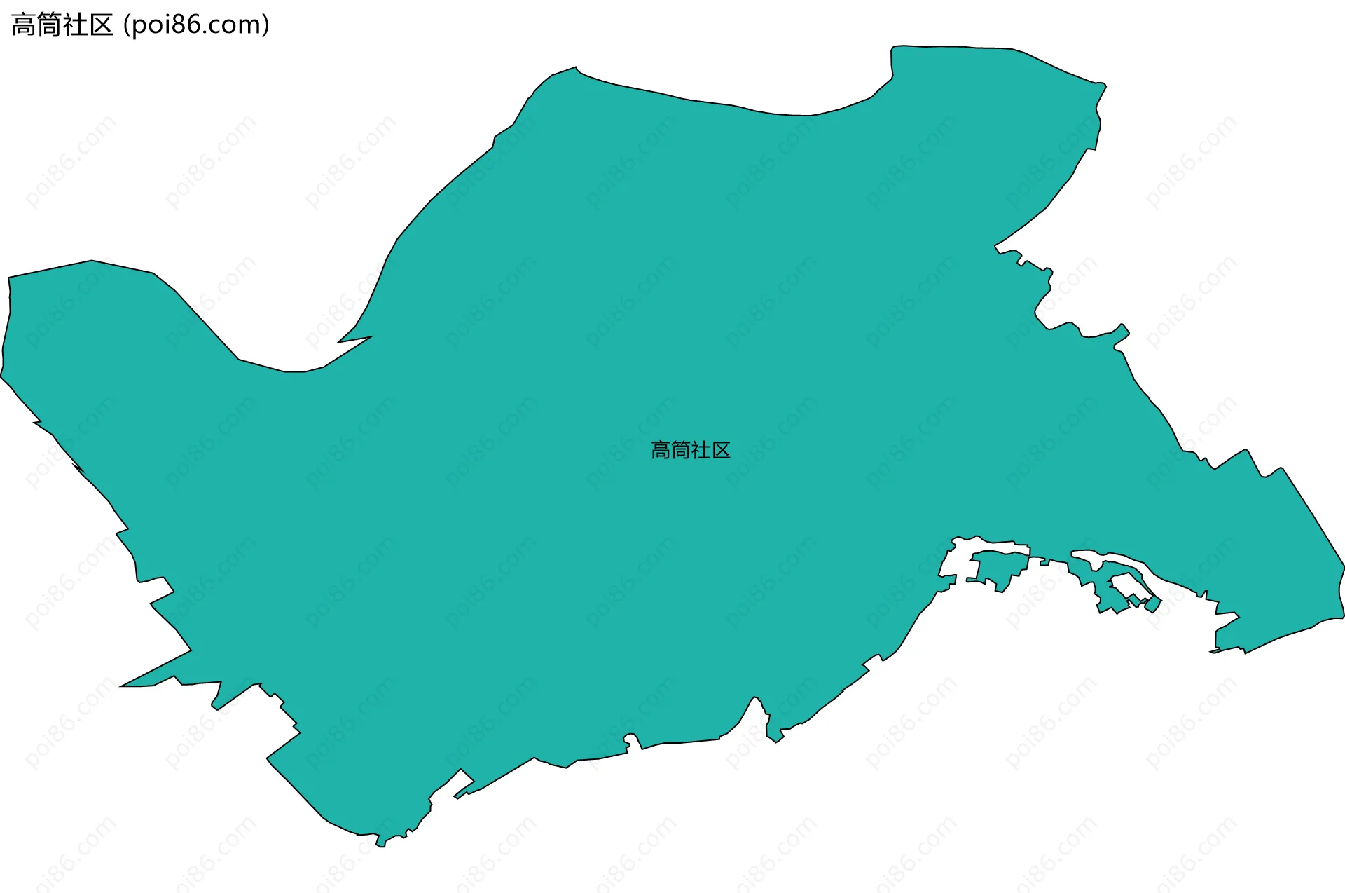 高筒社区边界地图
