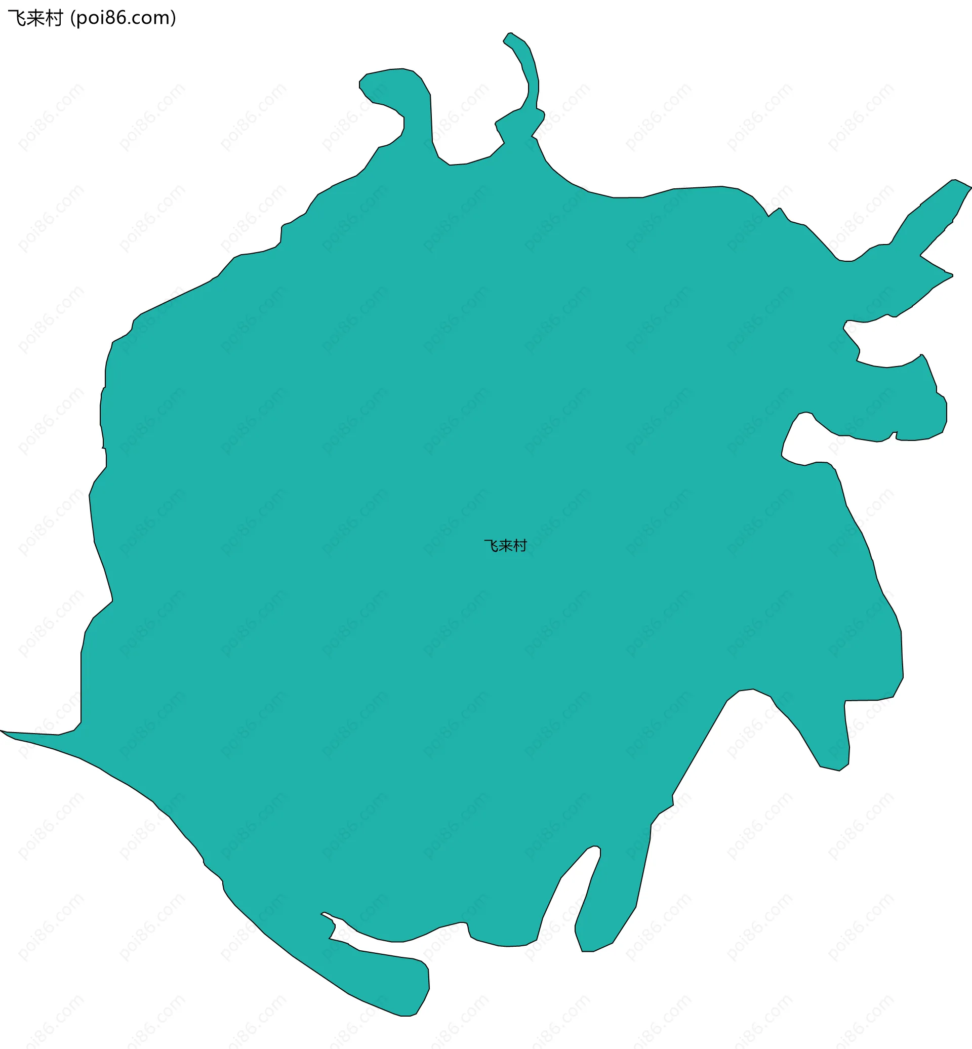 飞来村边界地图