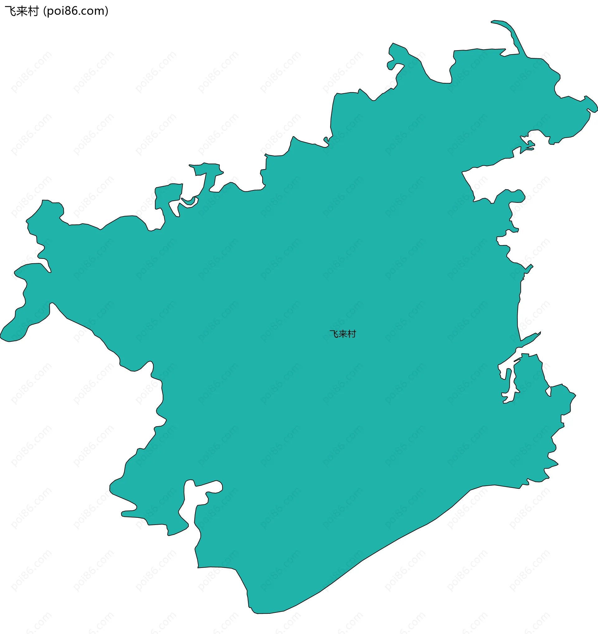 飞来村边界地图