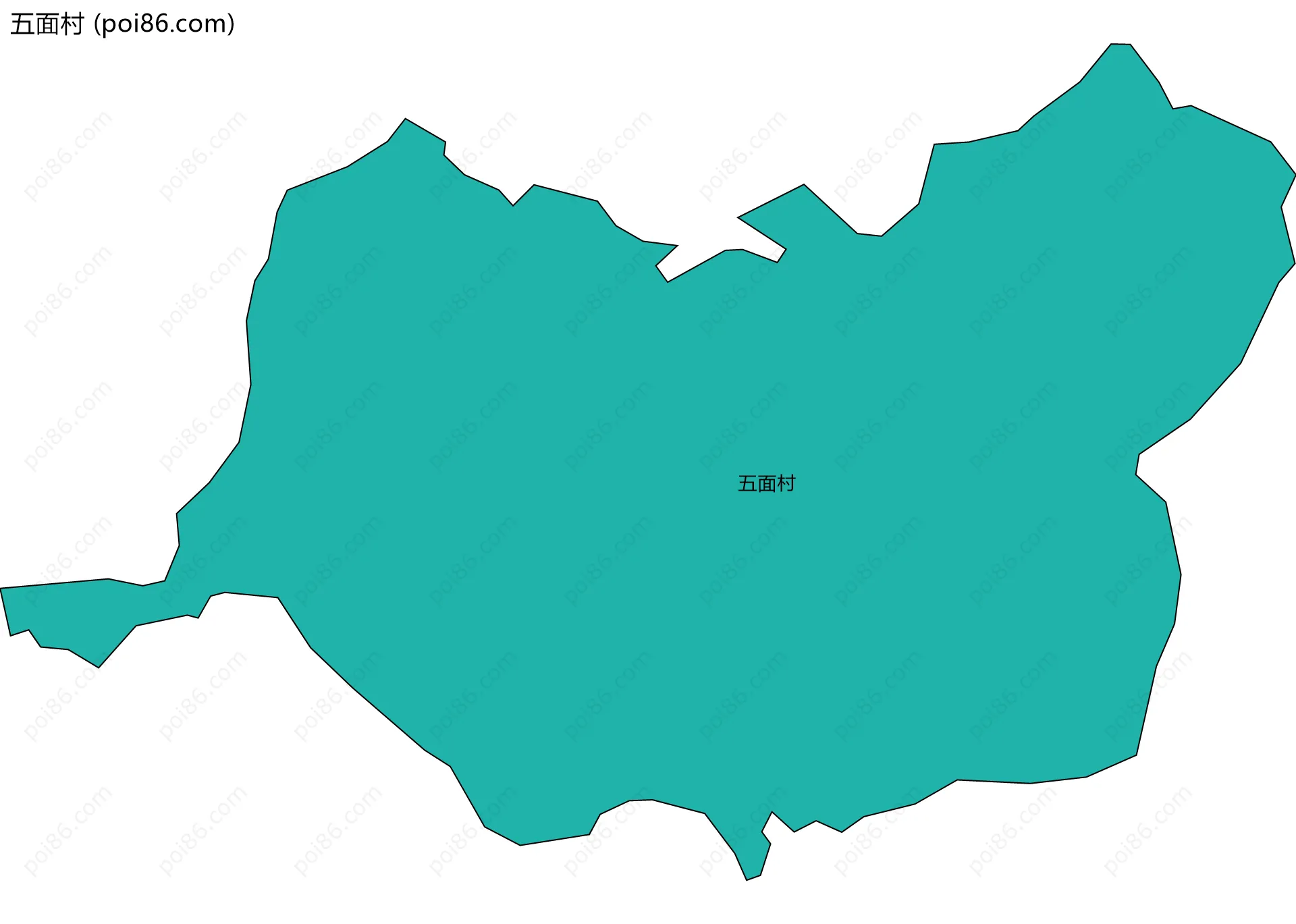 五面村边界地图