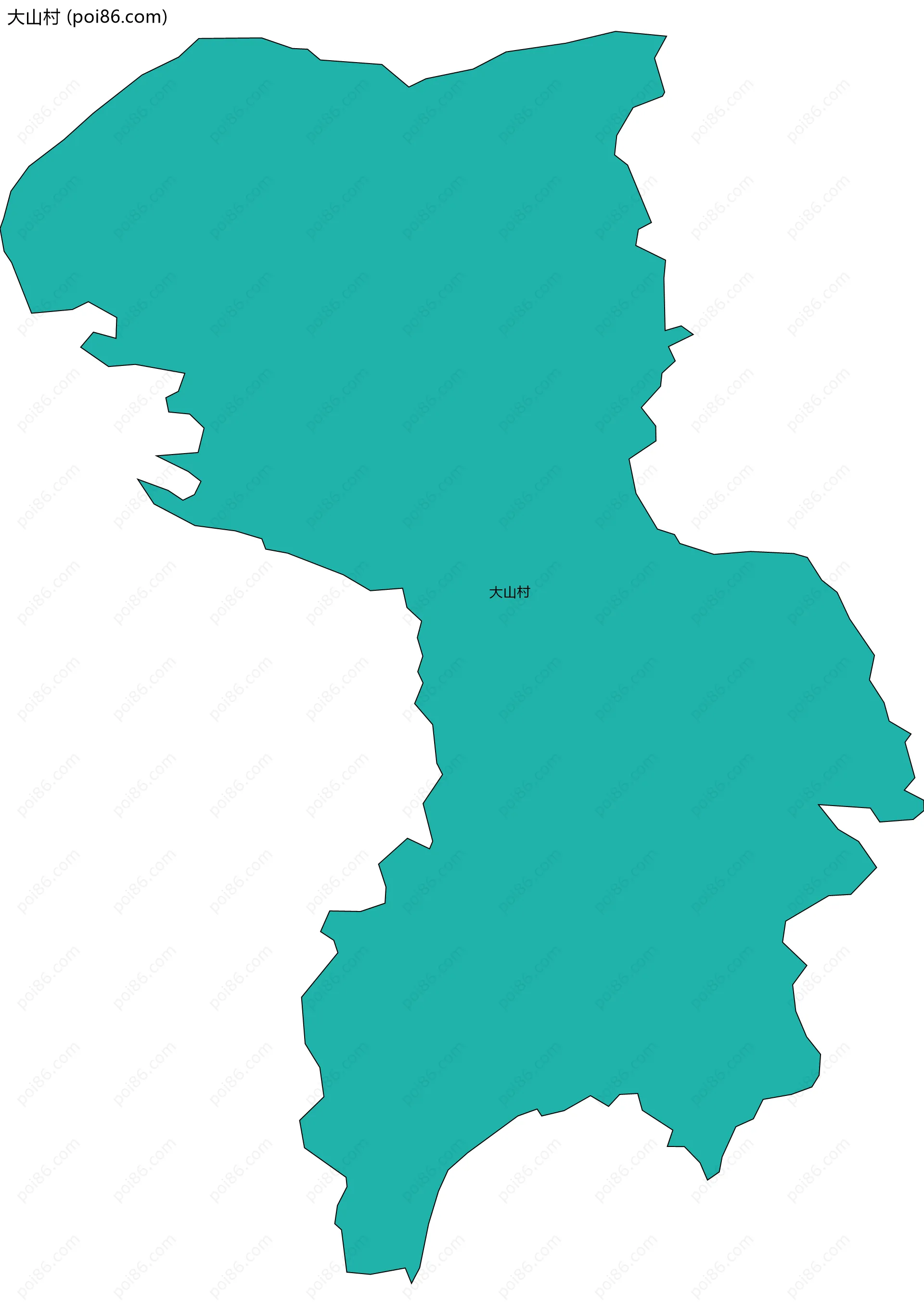 大山村边界地图