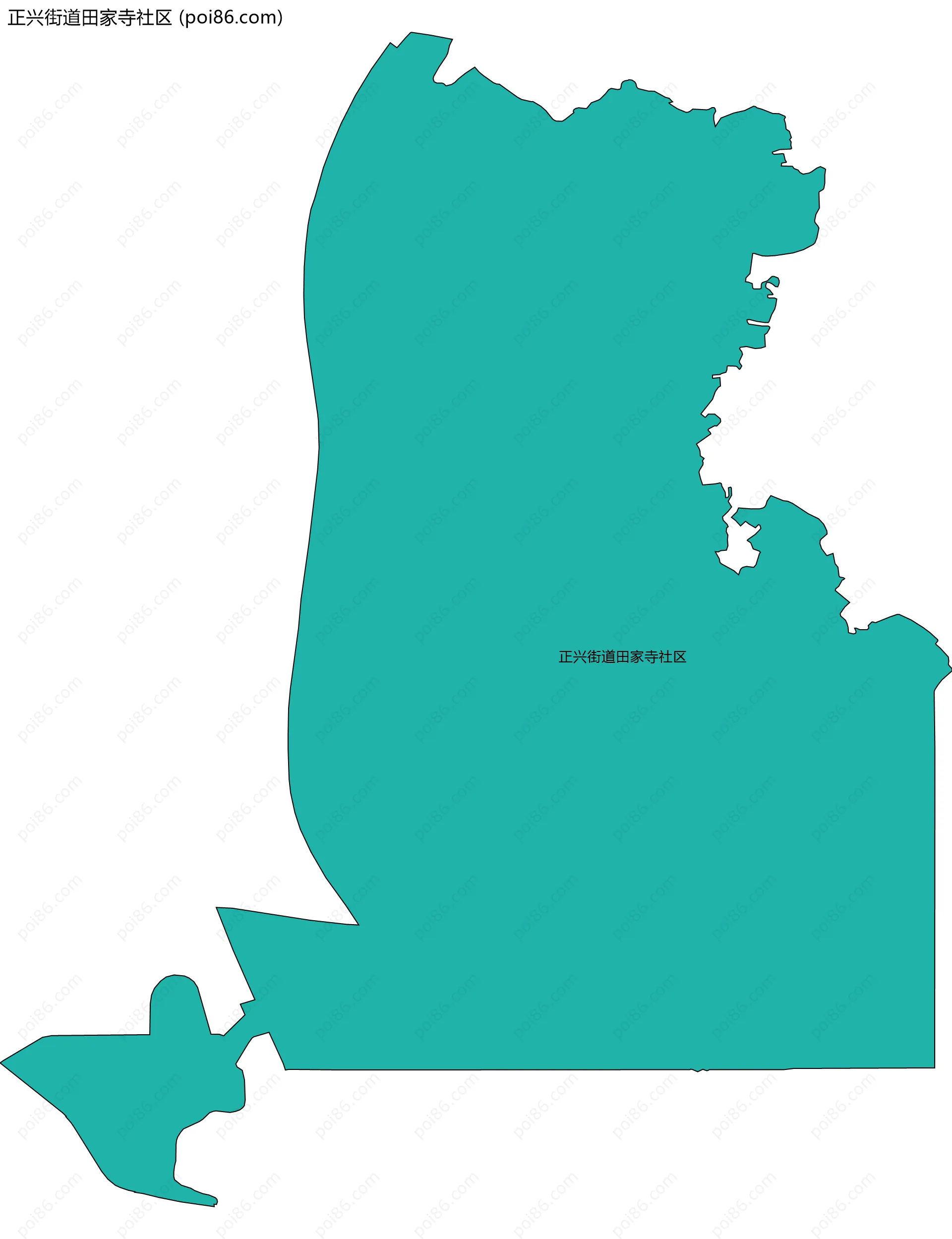 正兴街道田家寺社区边界地图