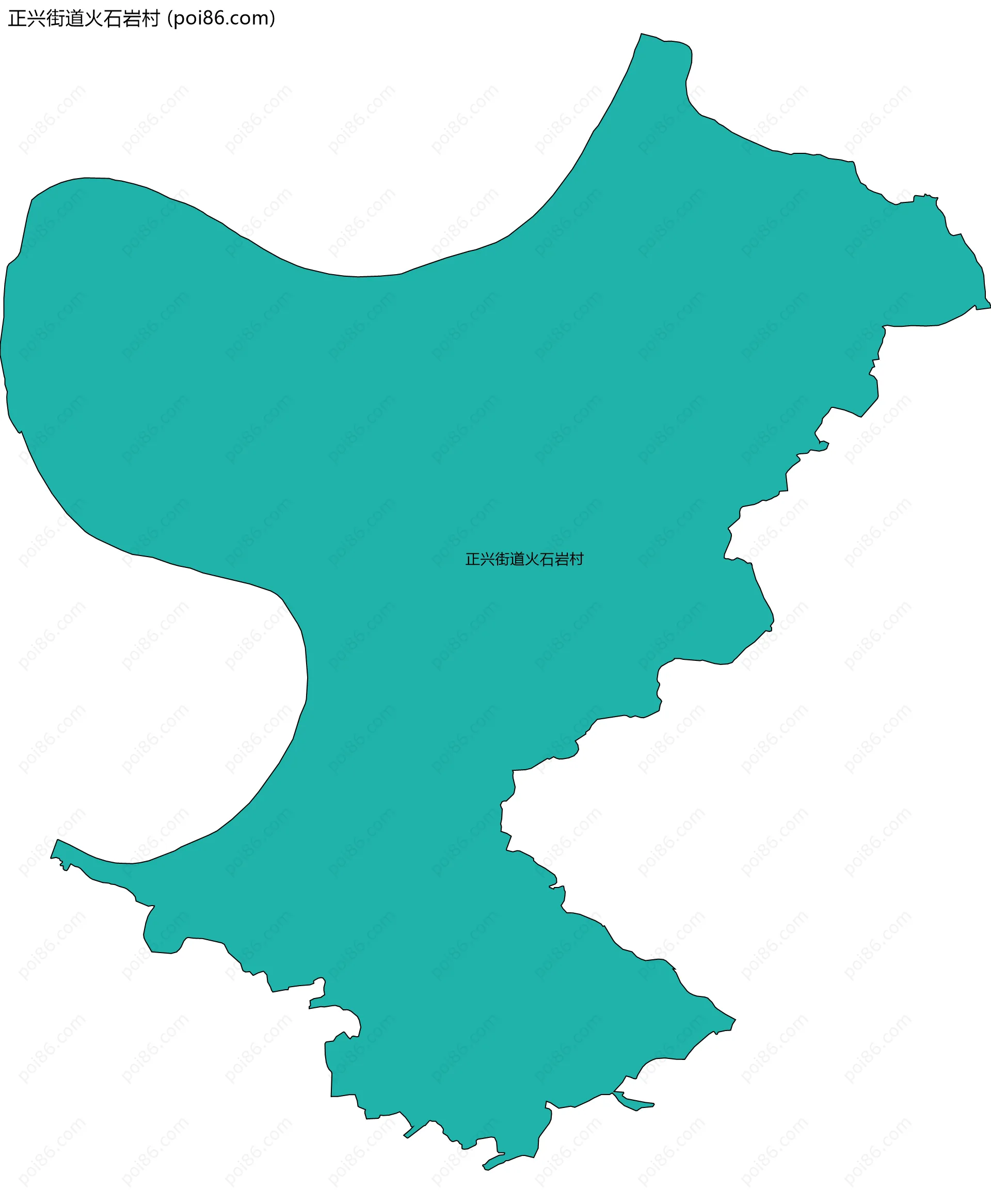 正兴街道火石岩村边界地图