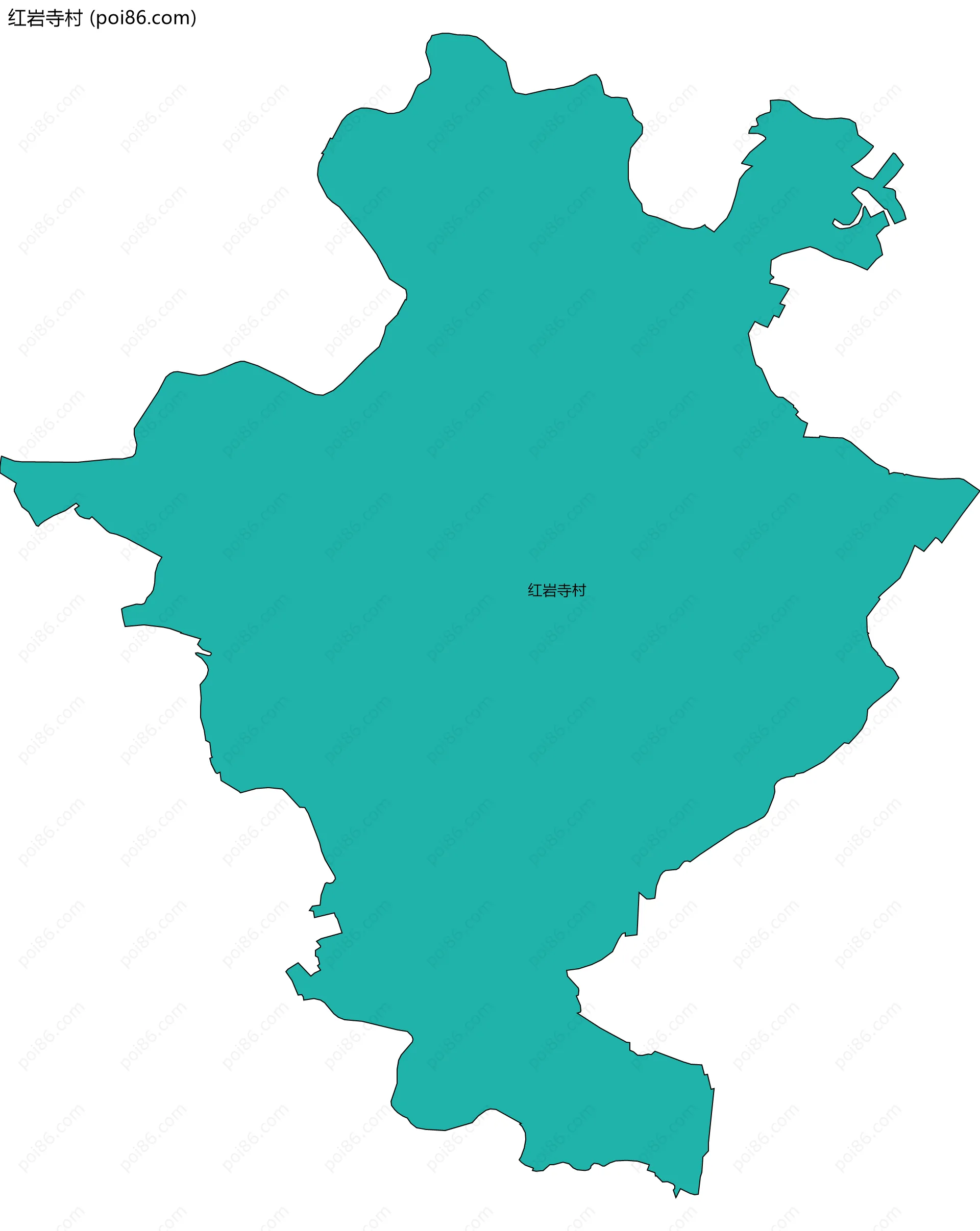 红岩寺村边界地图