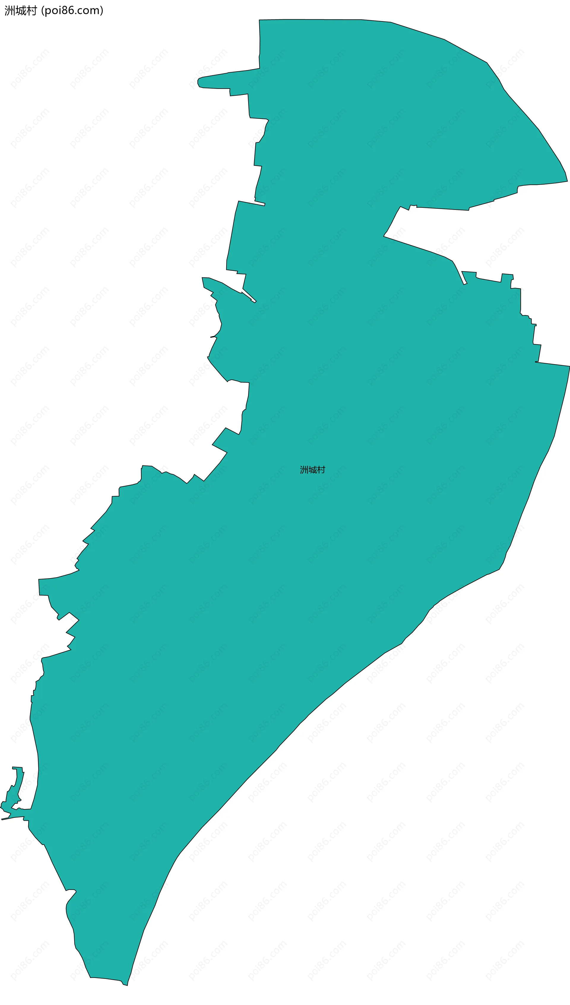 洲城村边界地图