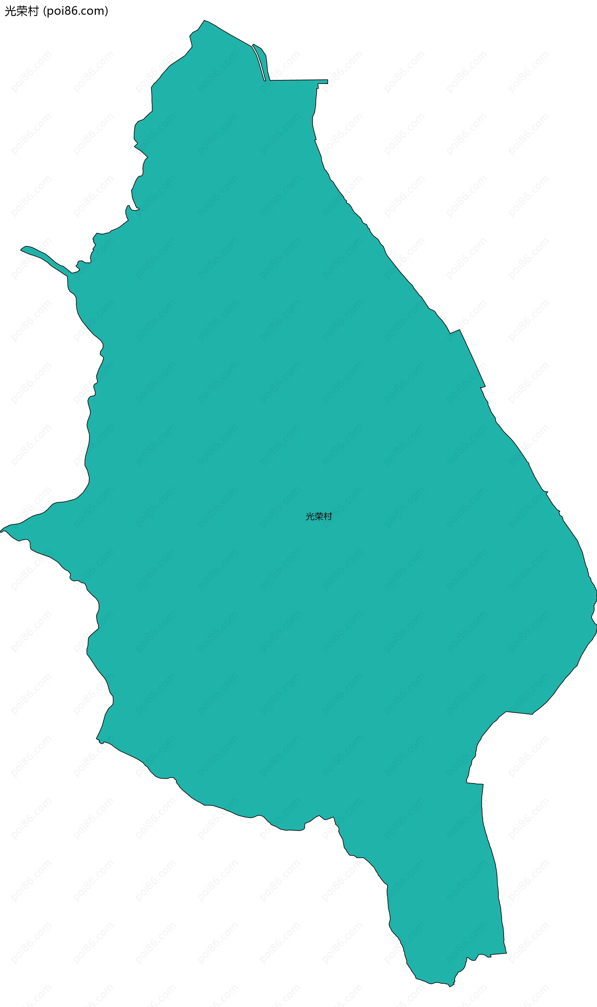 光荣村边界地图