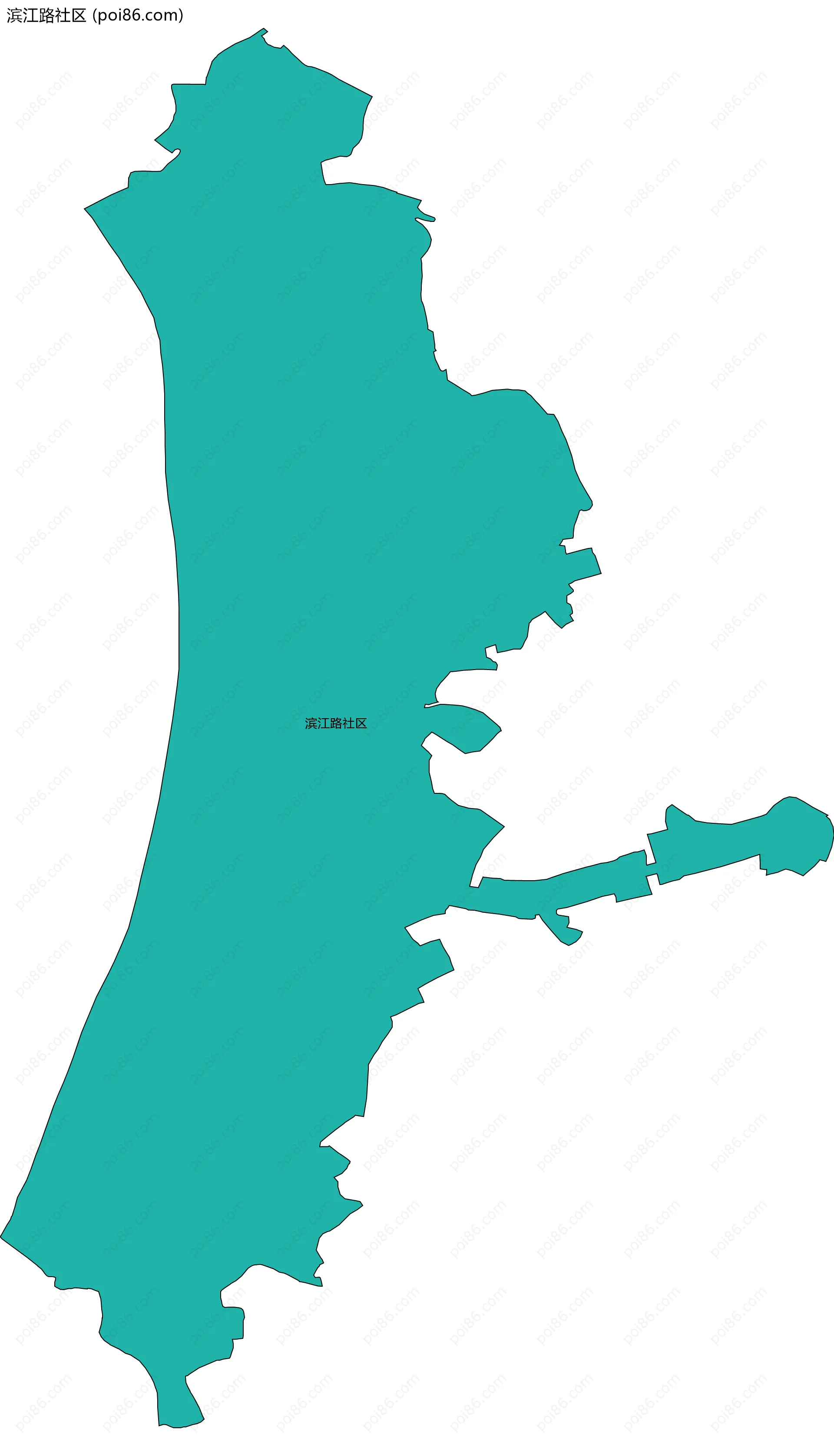 滨江路社区边界地图