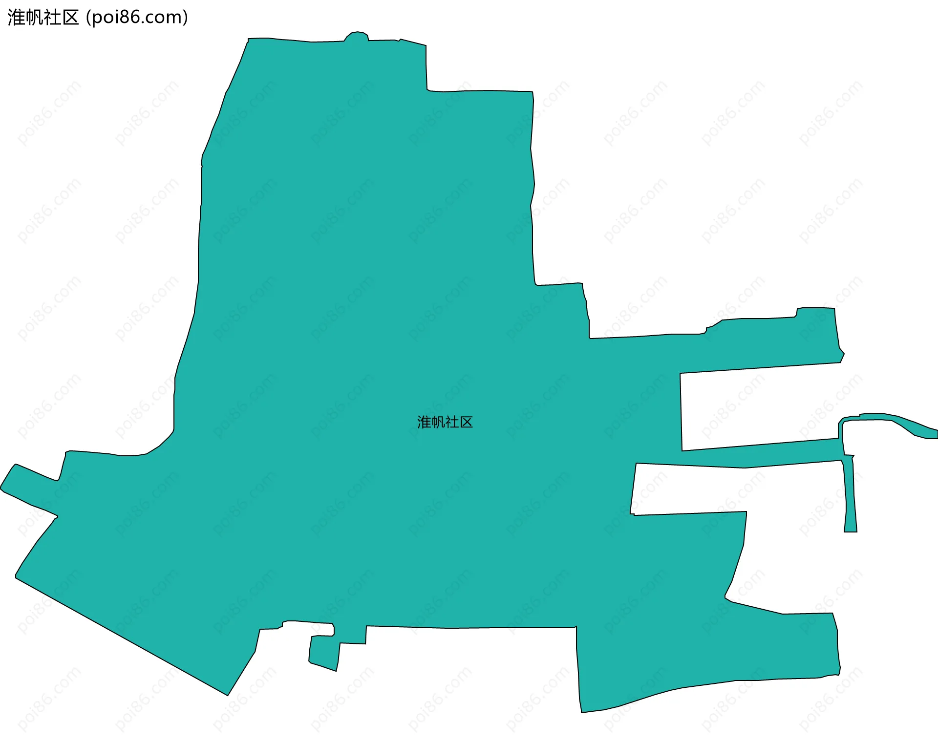 淮帆社区边界地图