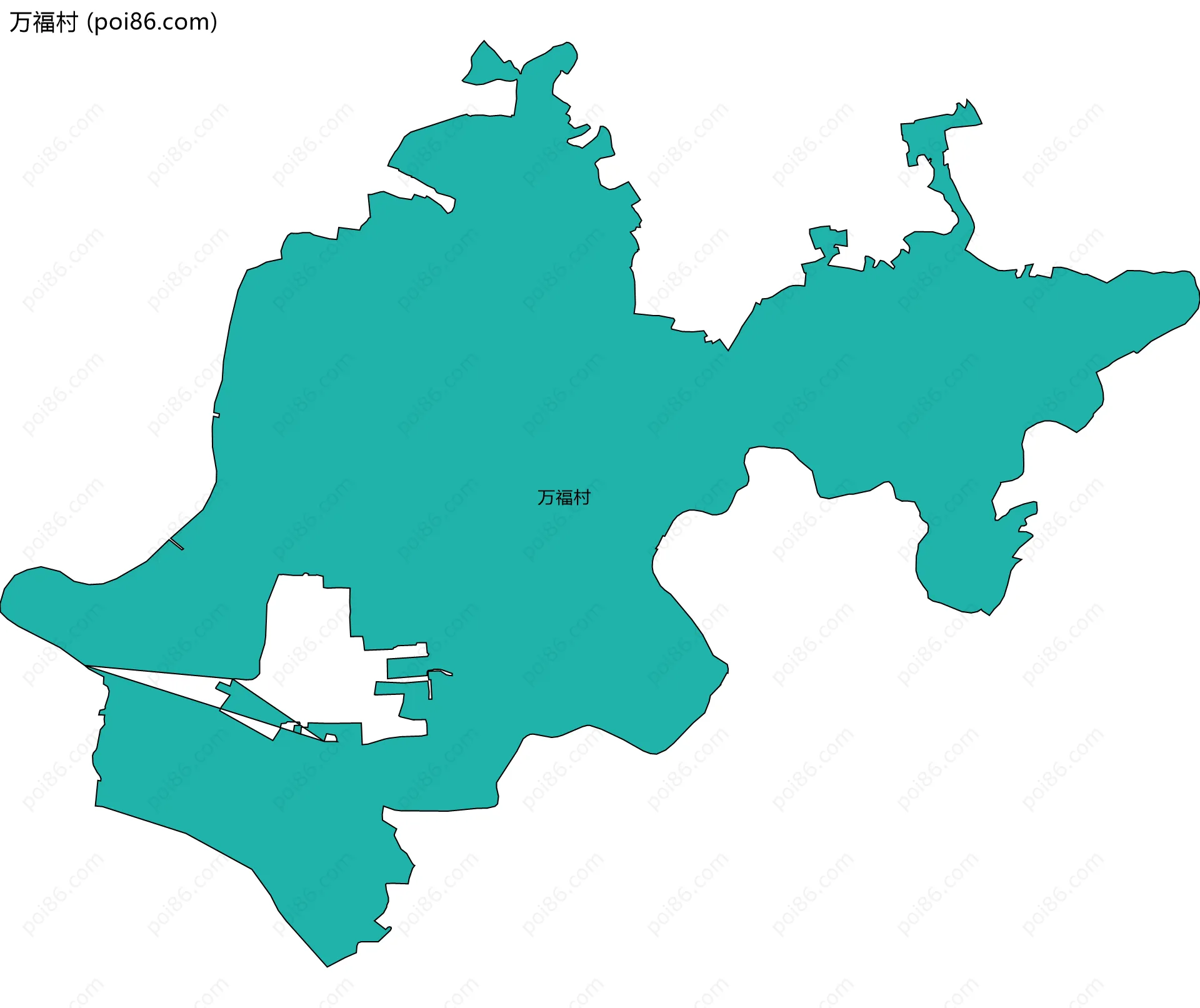 万福村边界地图