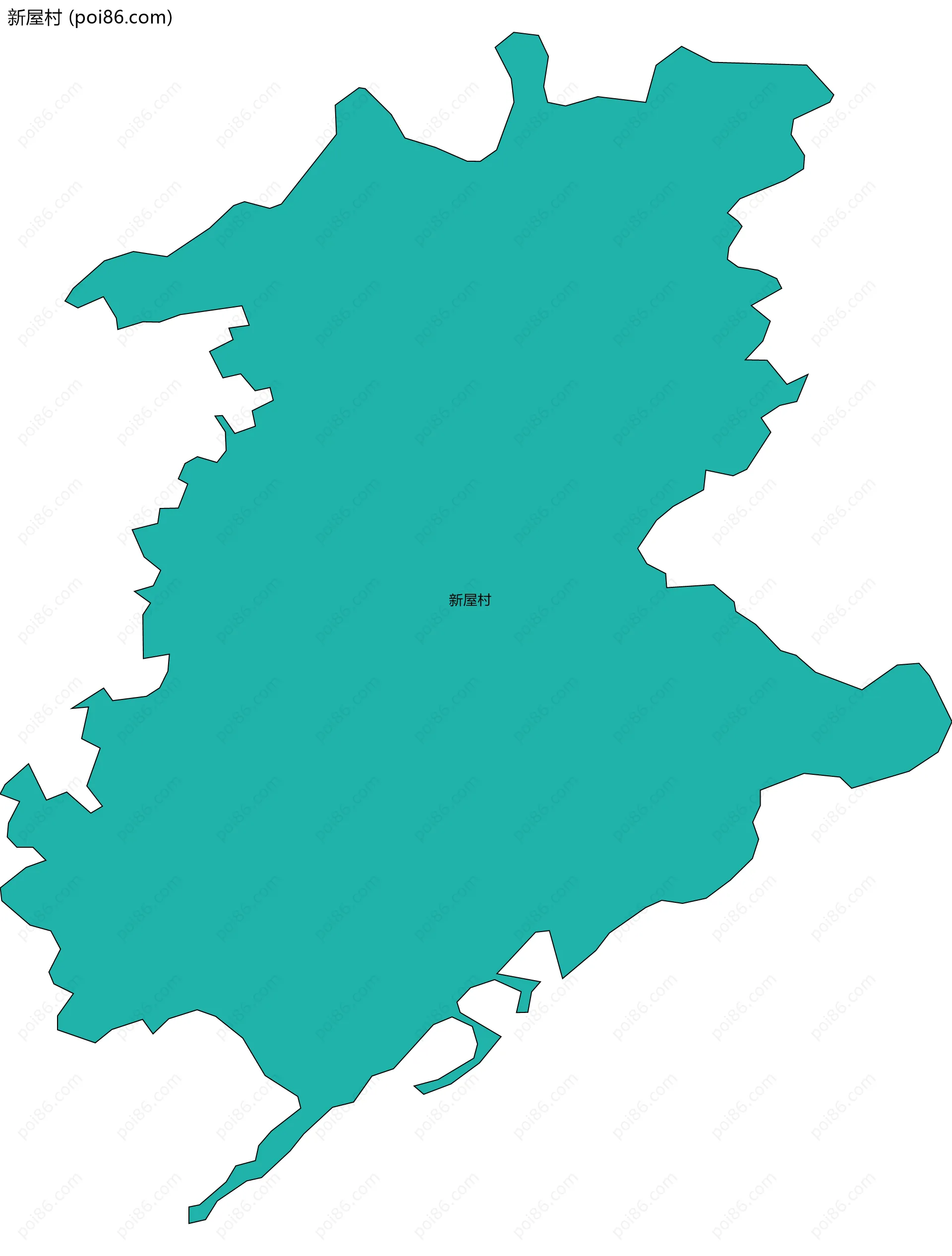 新屋村边界地图