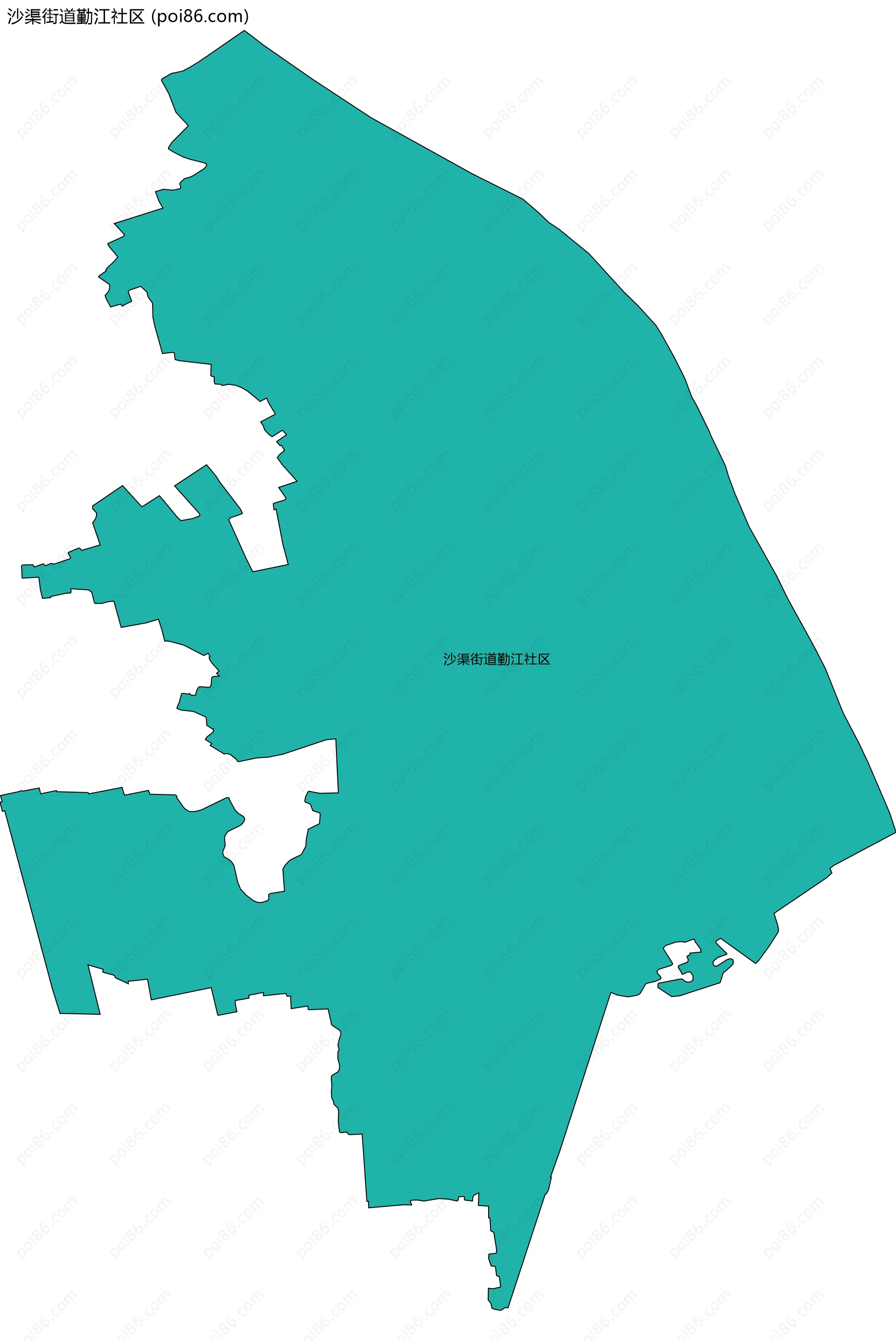 沙渠街道勤江社区边界地图