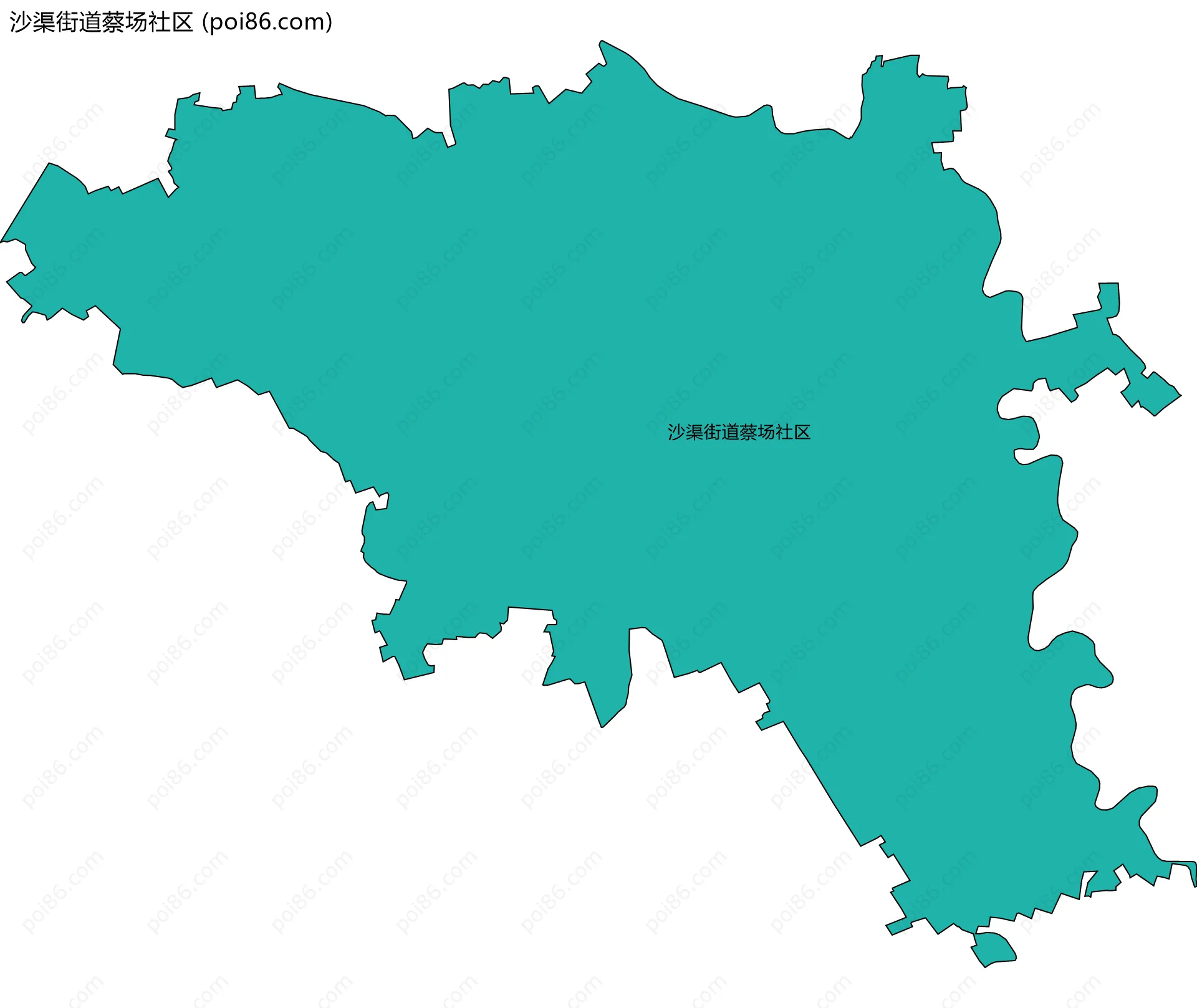 沙渠街道蔡场社区边界地图