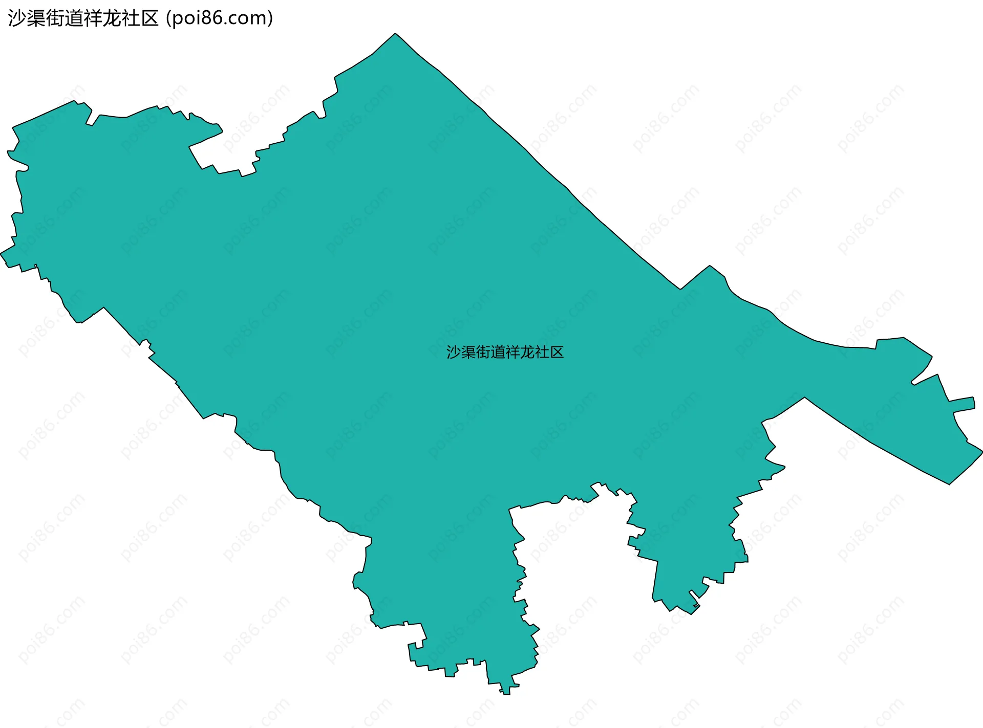 沙渠街道祥龙社区边界地图