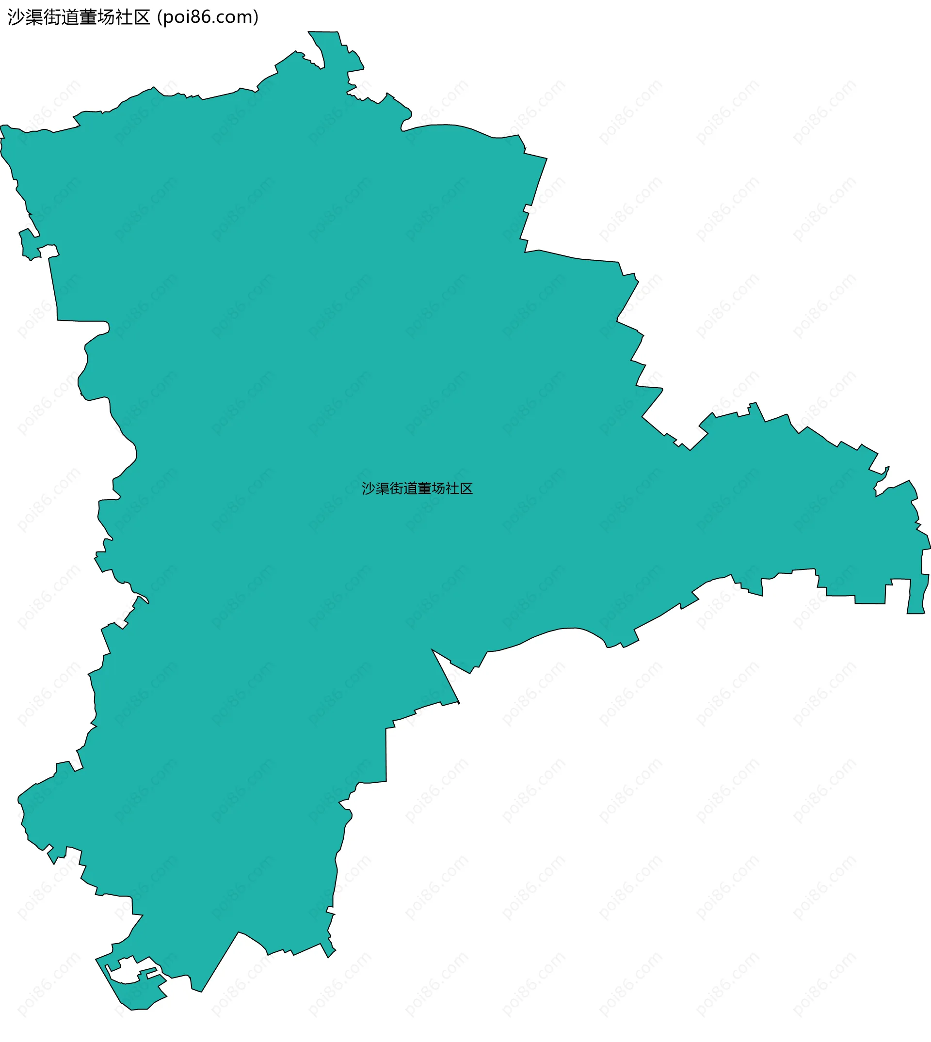 沙渠街道董场社区边界地图