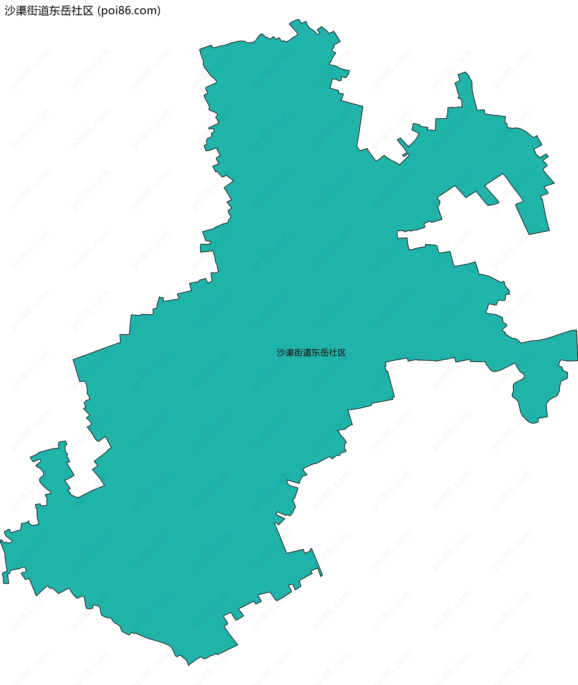 沙渠街道东岳社区边界地图