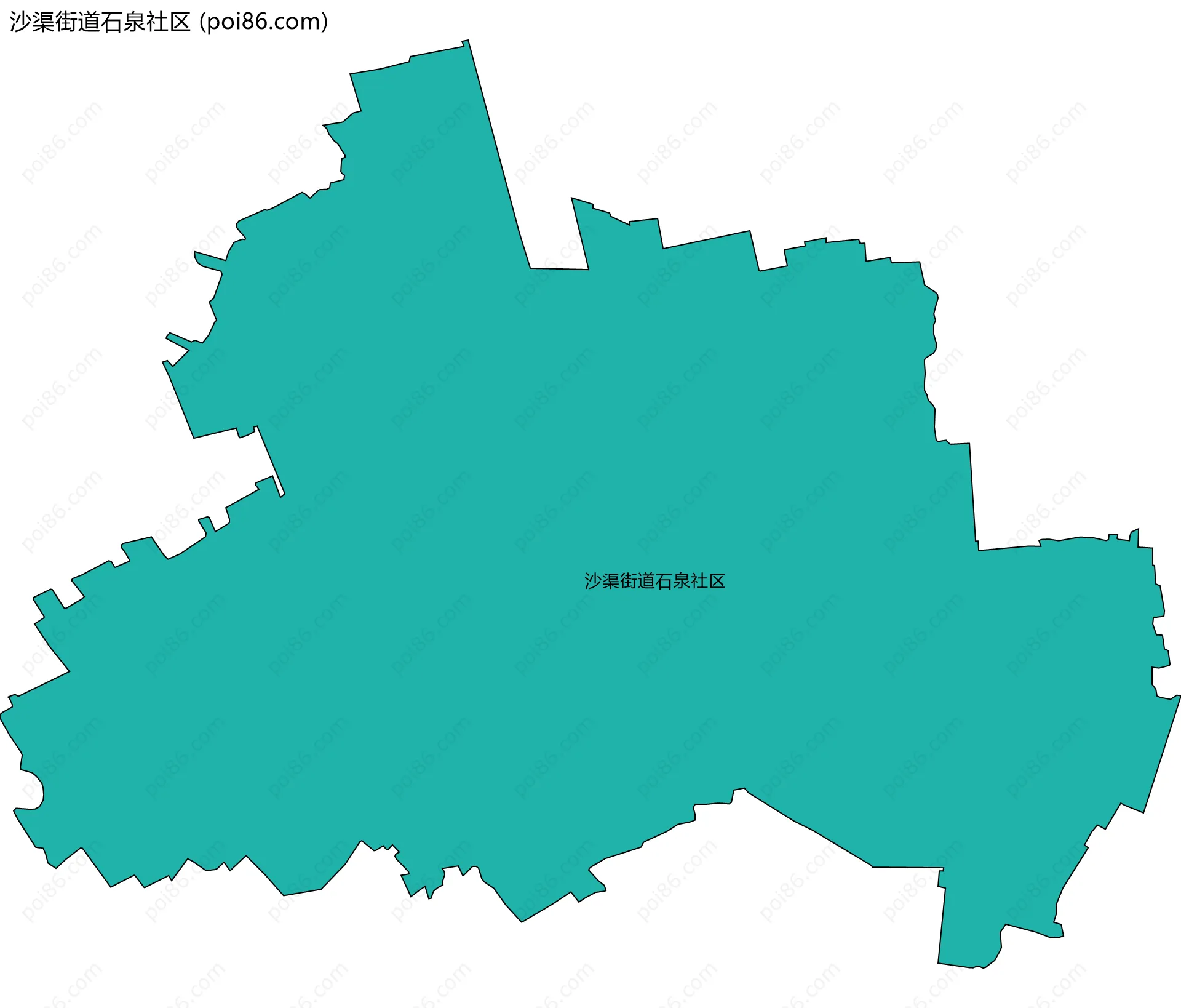 沙渠街道石泉社区边界地图