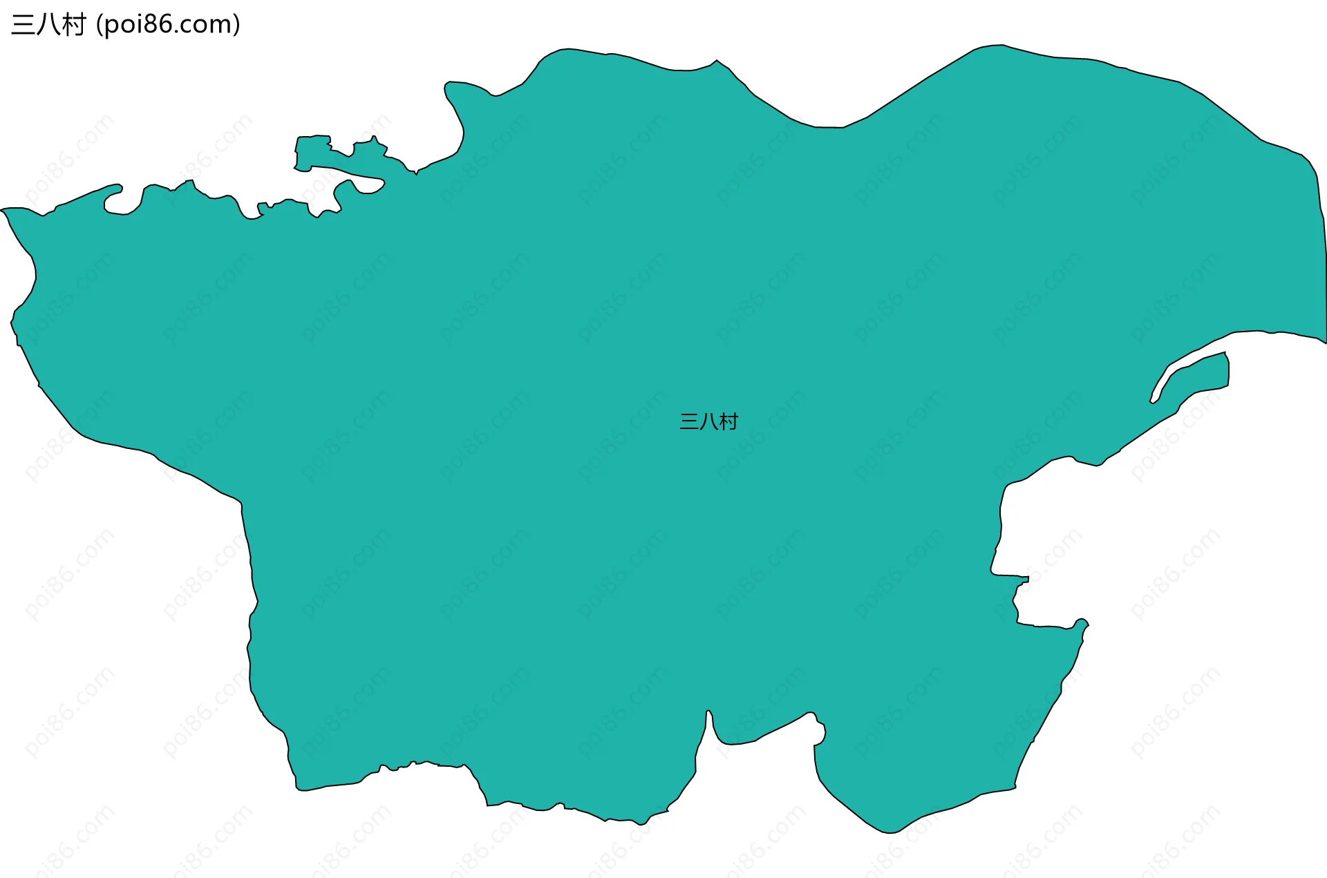 三八村边界地图