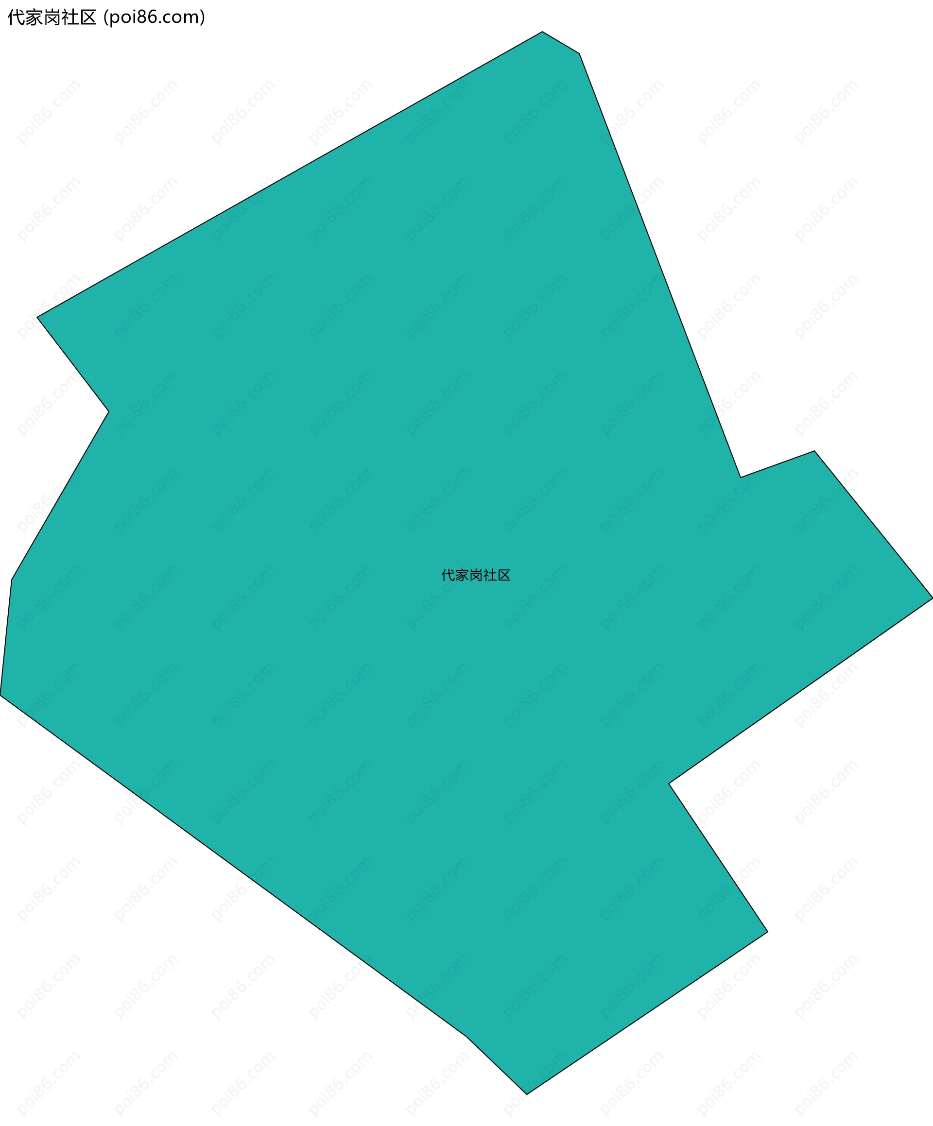 代家岗社区边界地图