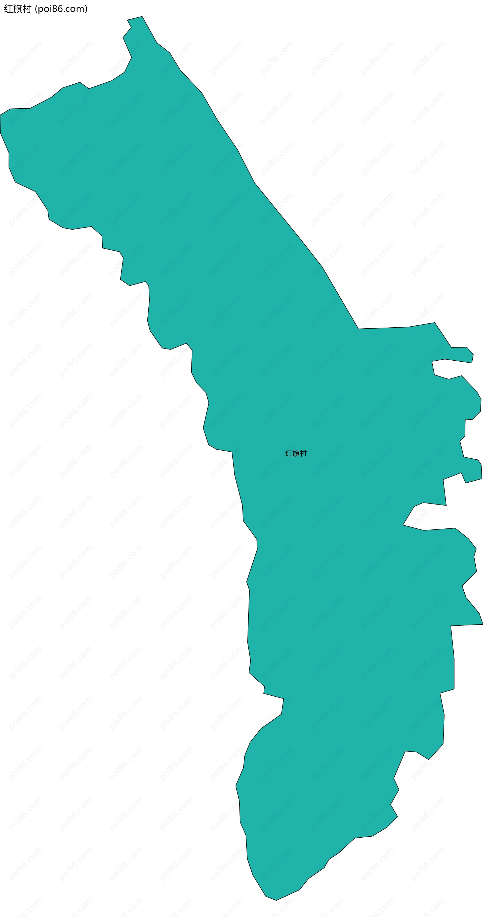 红旗村边界地图