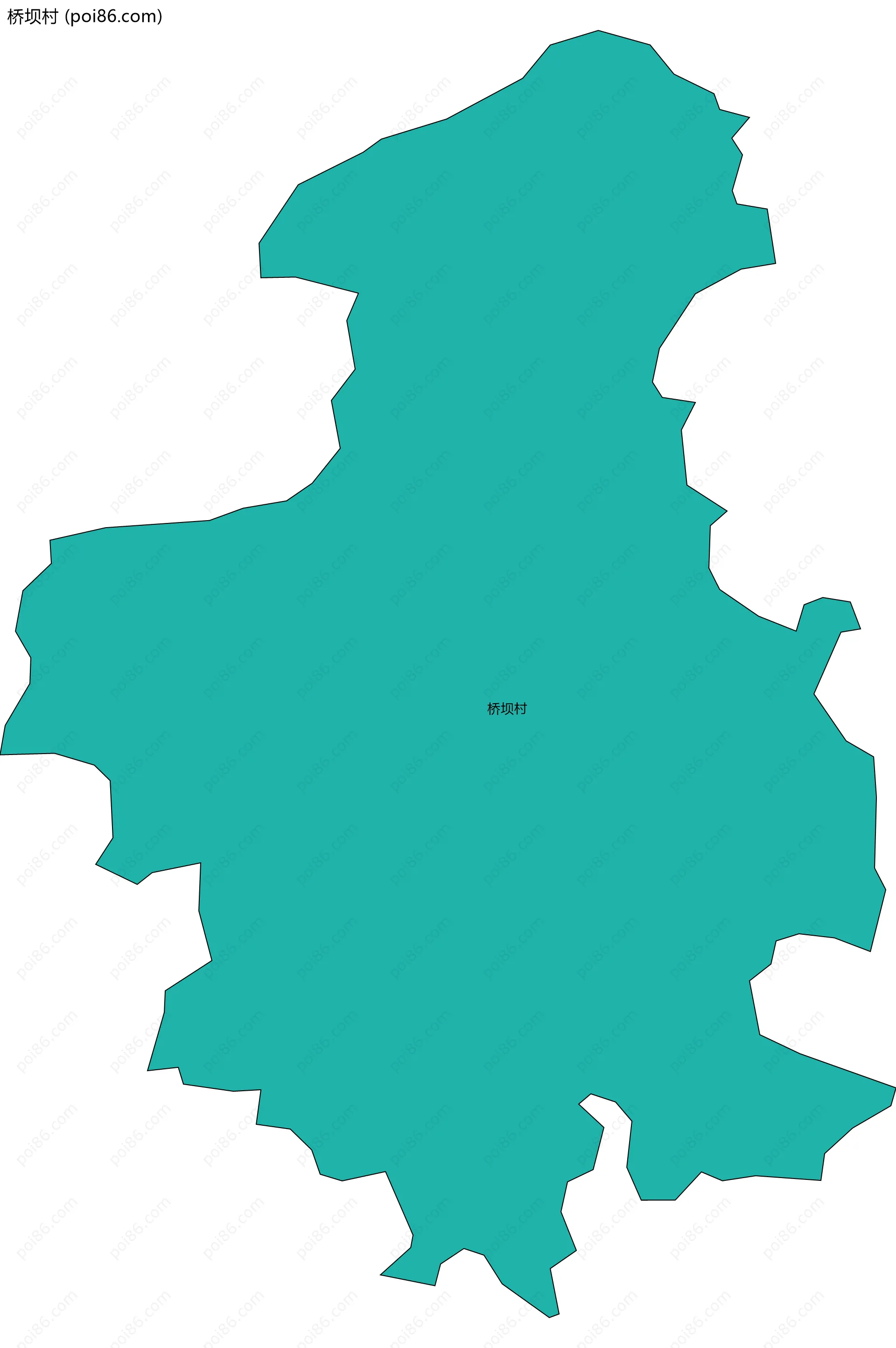 桥坝村边界地图