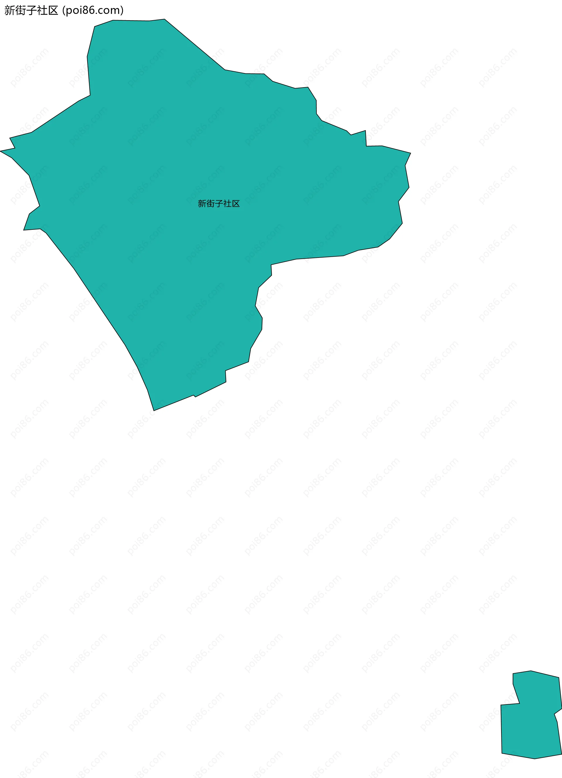 新街子社区边界地图