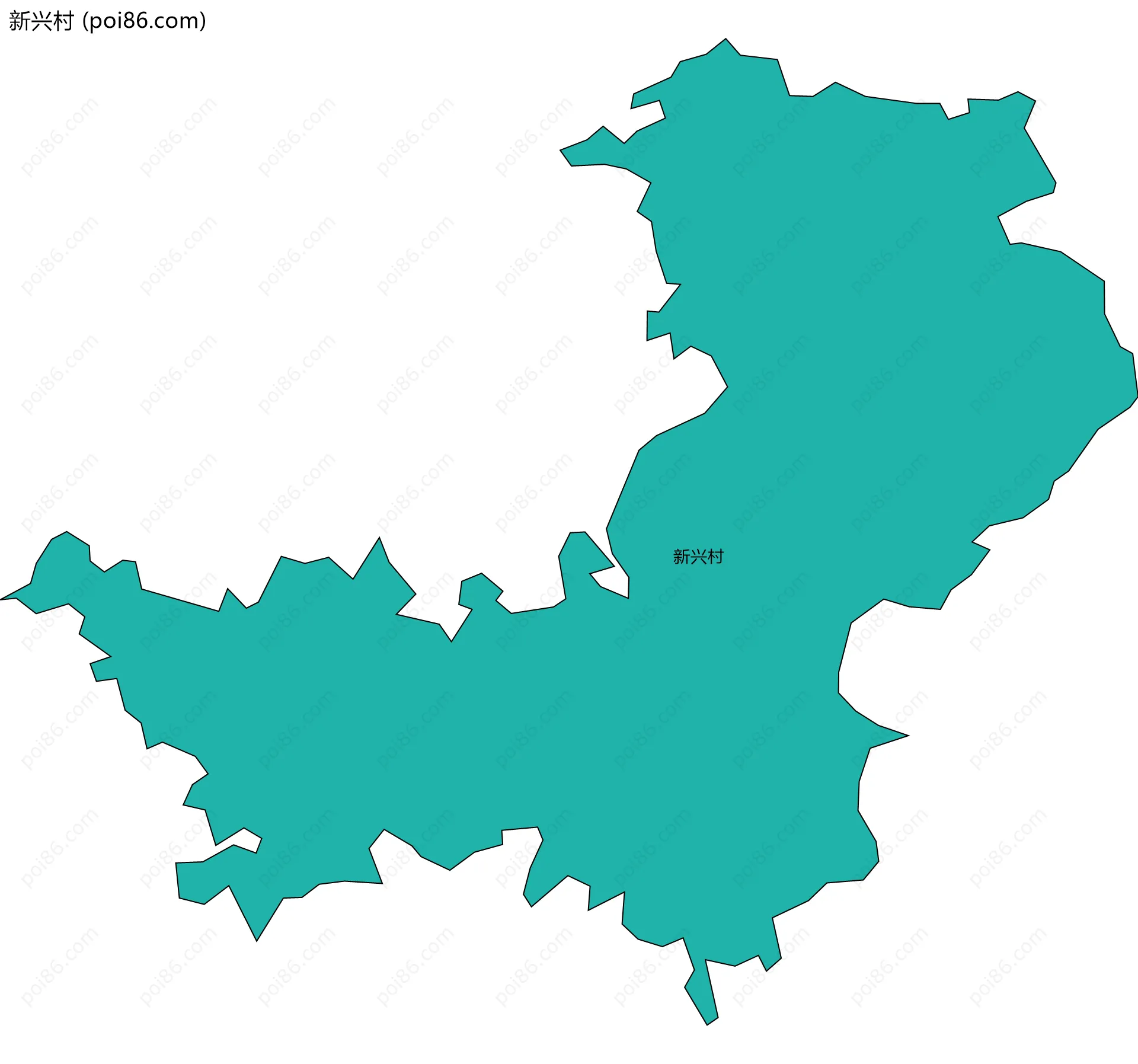 新兴村边界地图