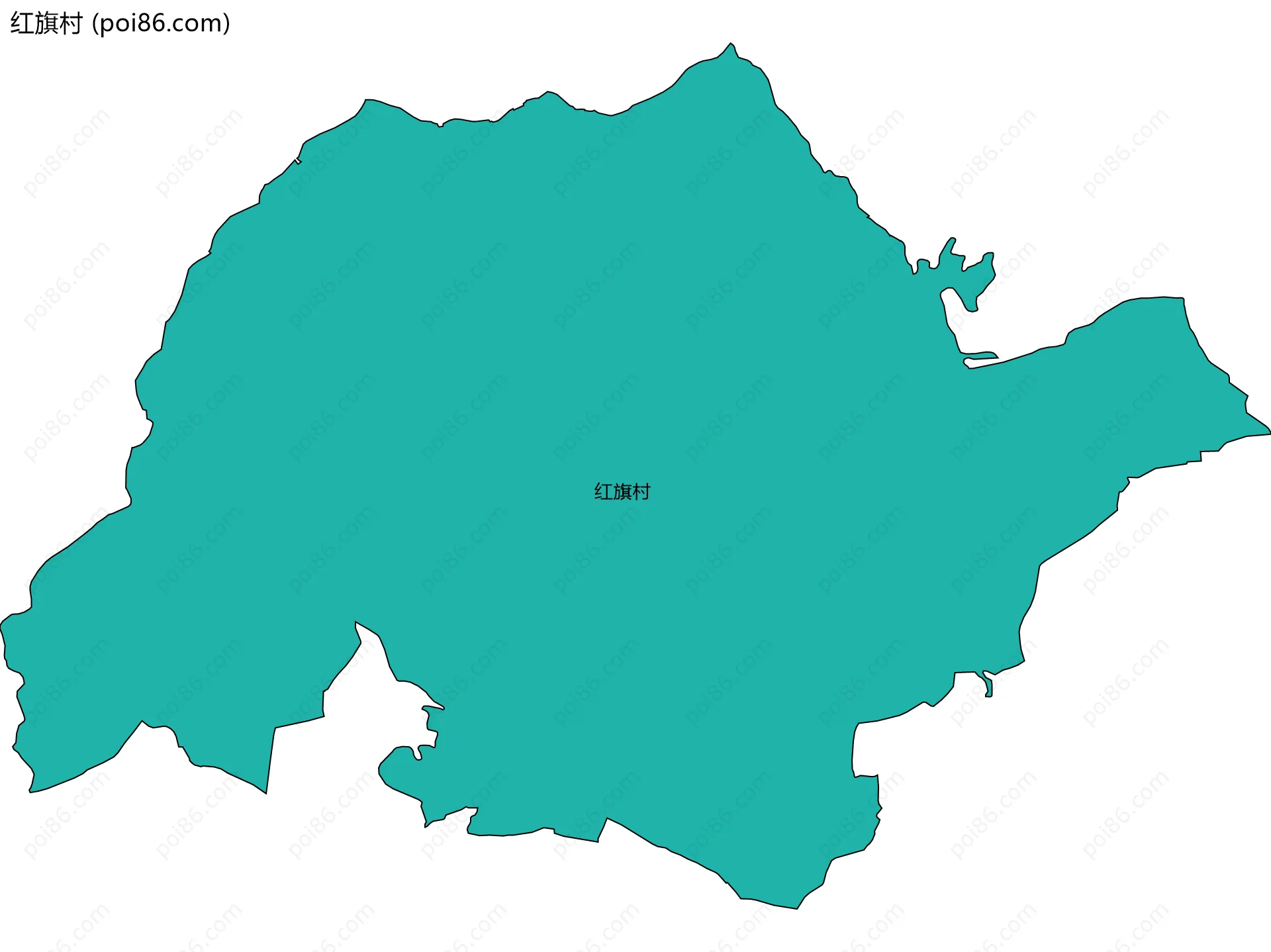 红旗村边界地图