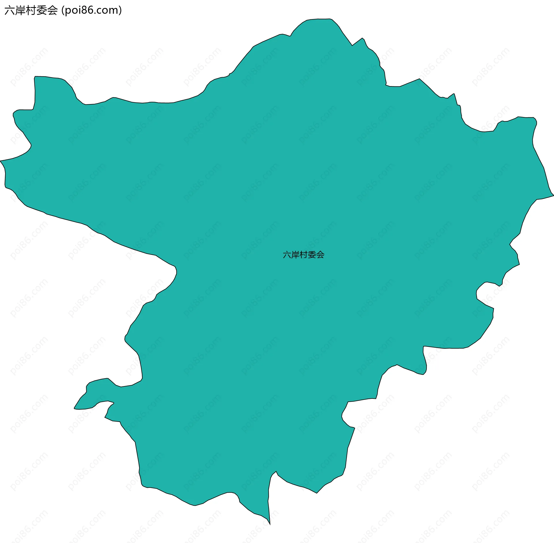 六岸村委会边界地图
